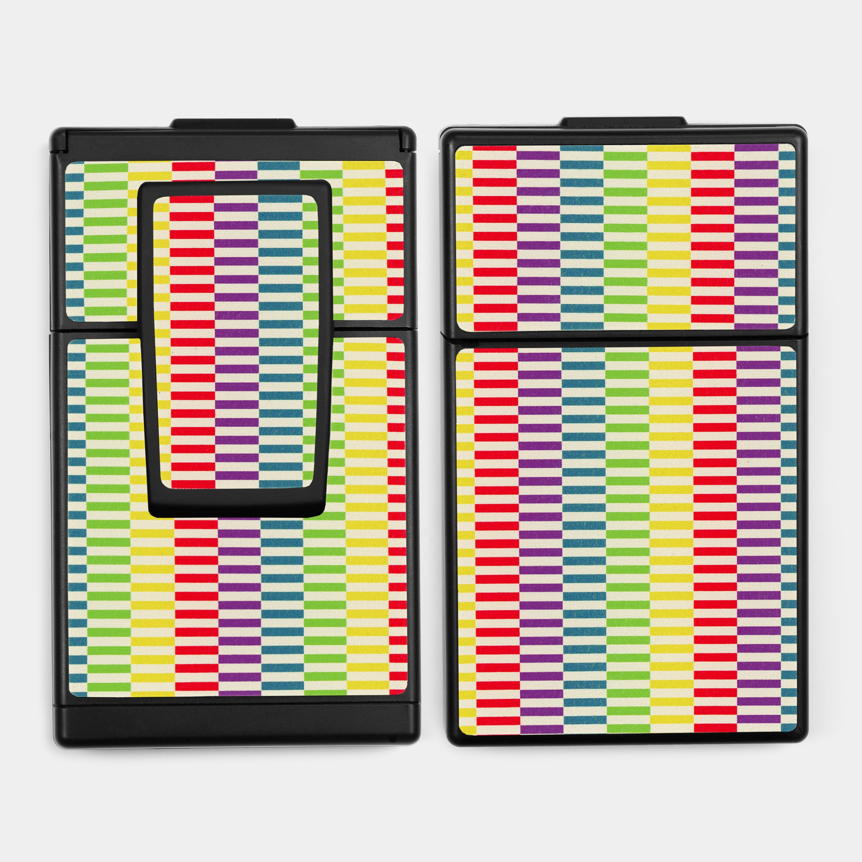SX-70/SLR-680 Rainbow and White Stripe Vegan Leather Camera Skins