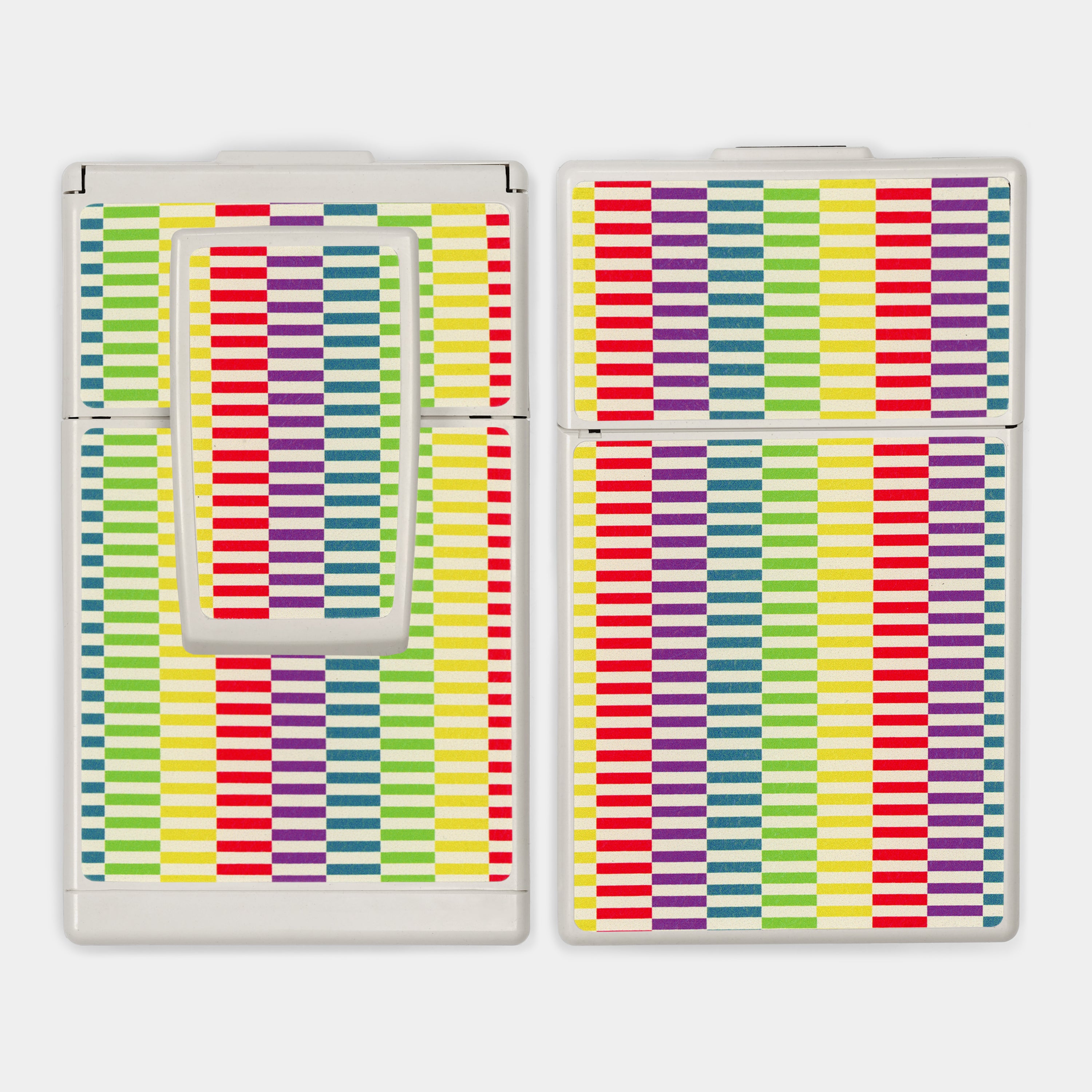 SX-70/SLR-680 Rainbow and White Stripe Vegan Leather Camera Skins