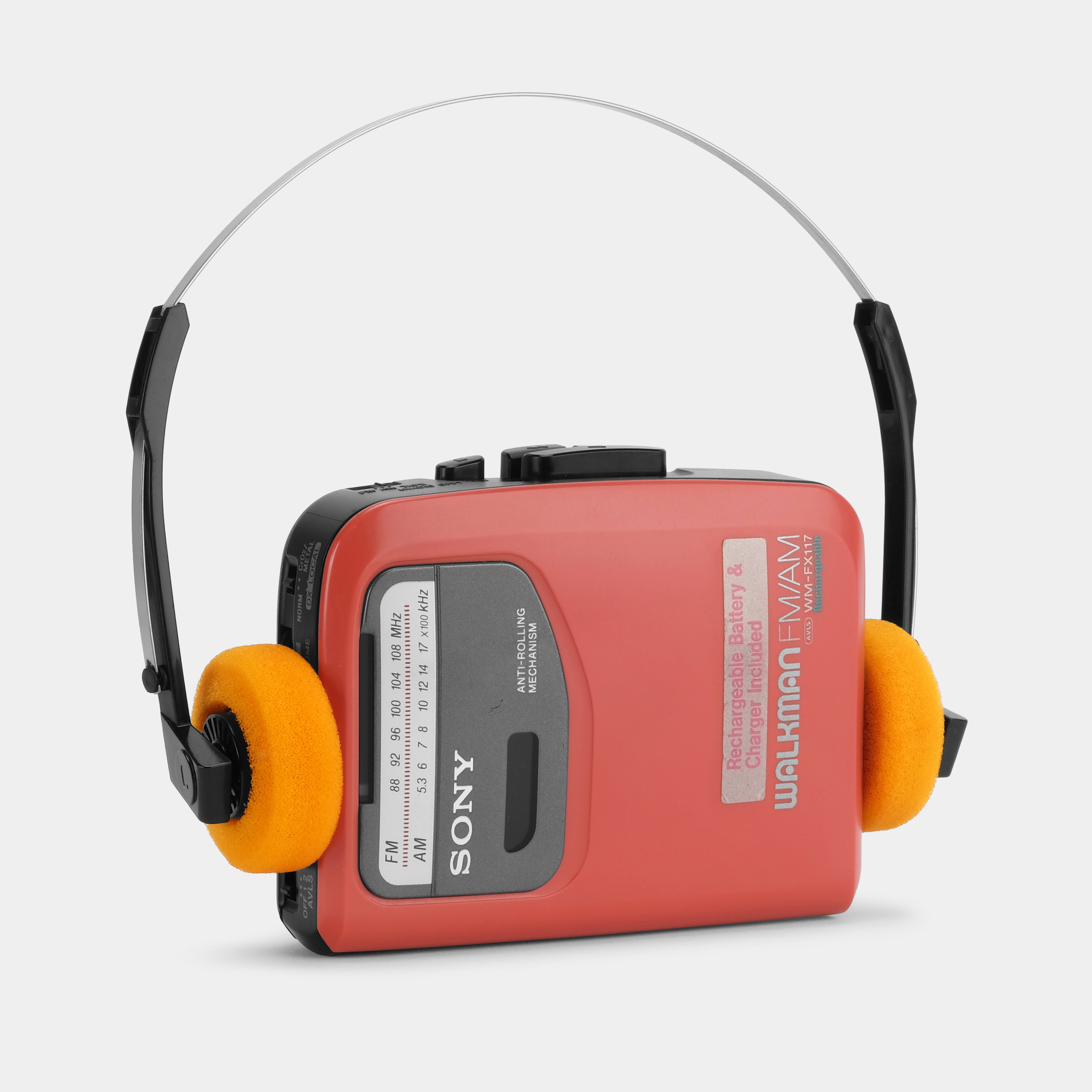 Sony Walkman WM-FX117 AM/FM Red Portable Cassette Player