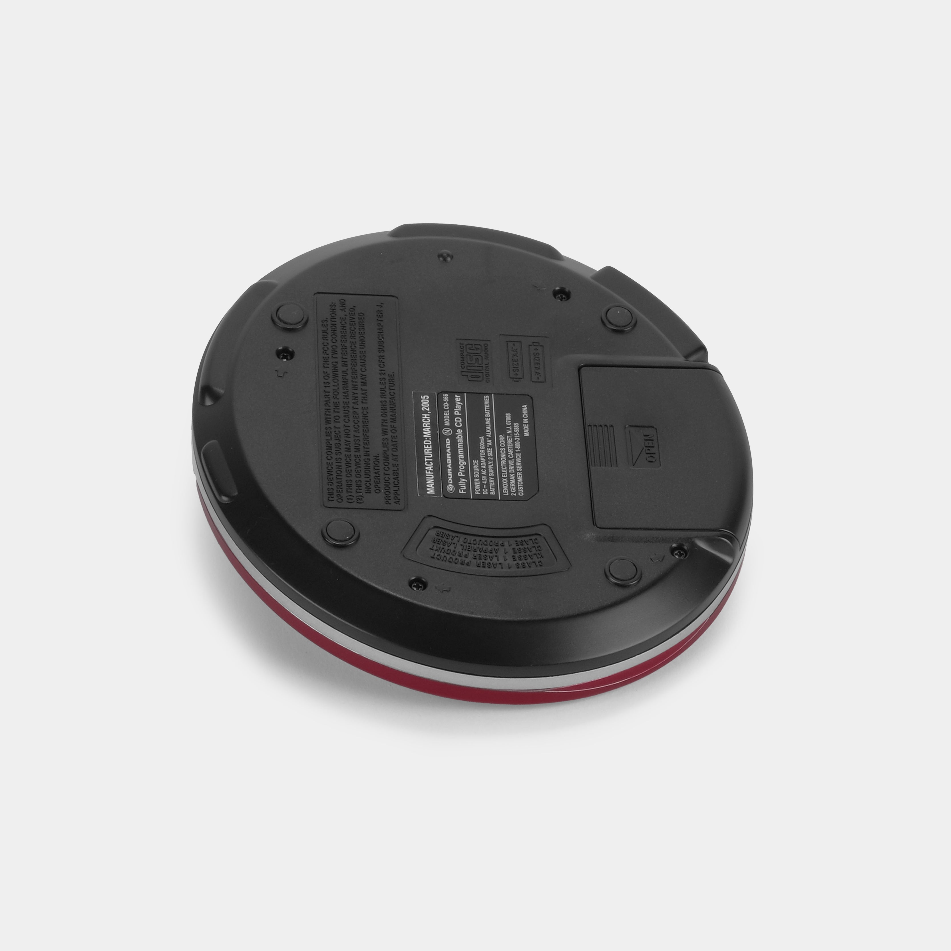 Durabrand CD-566 Silver and Red Portable CD Player