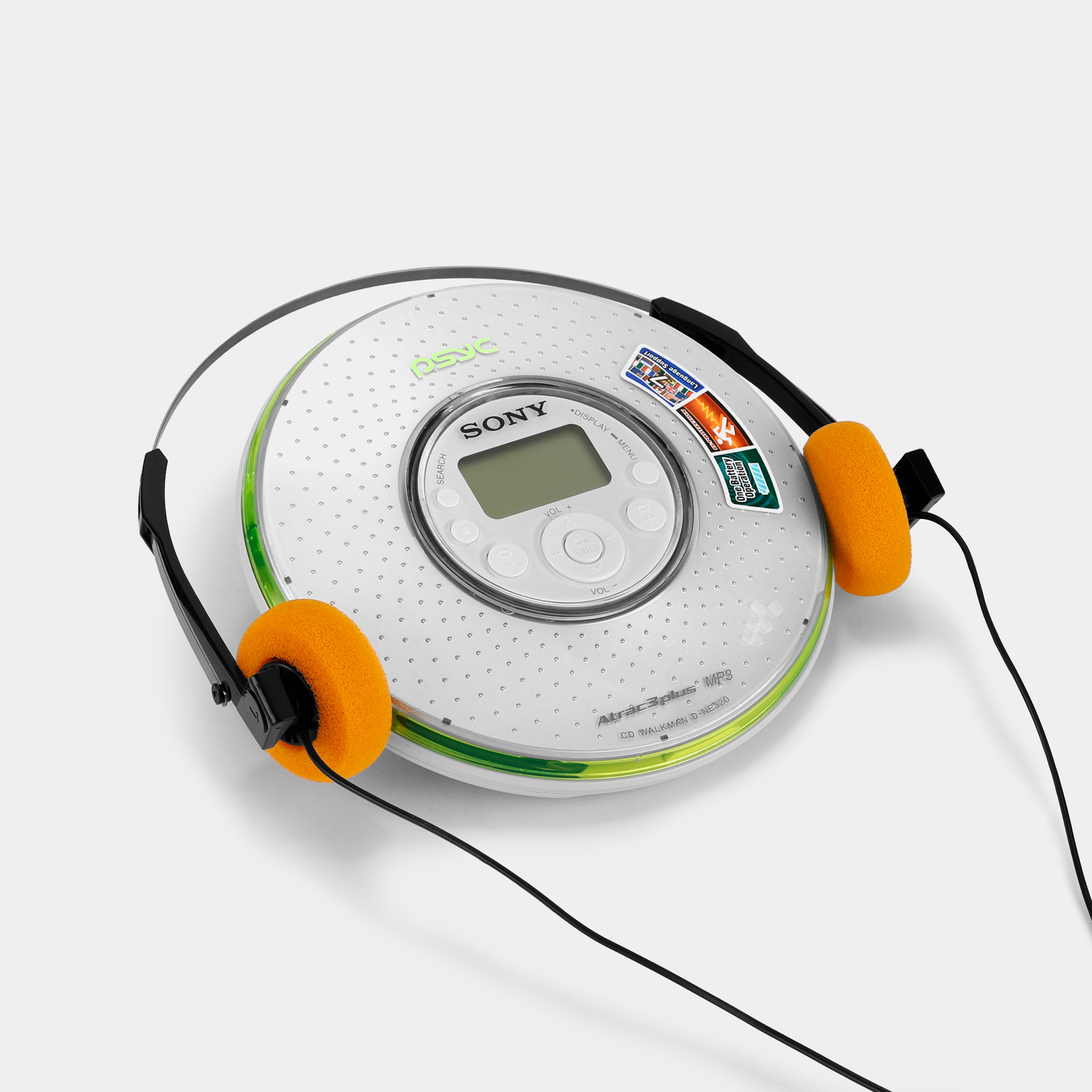 Sony Psyc Walkman D-NE320 Silver and Green Portable CD Player
