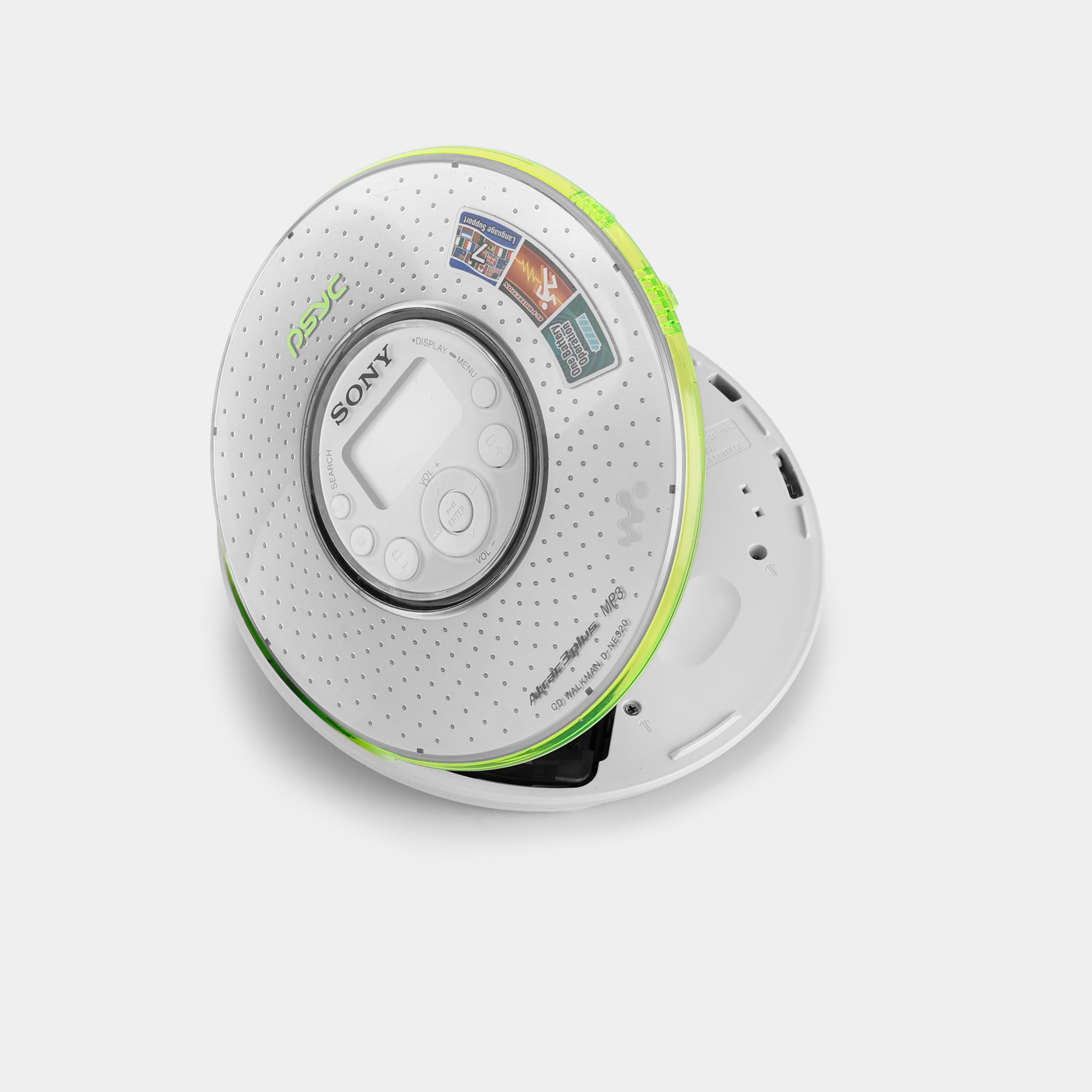 Sony Psyc Walkman D-NE320 Silver and Green Portable CD Player