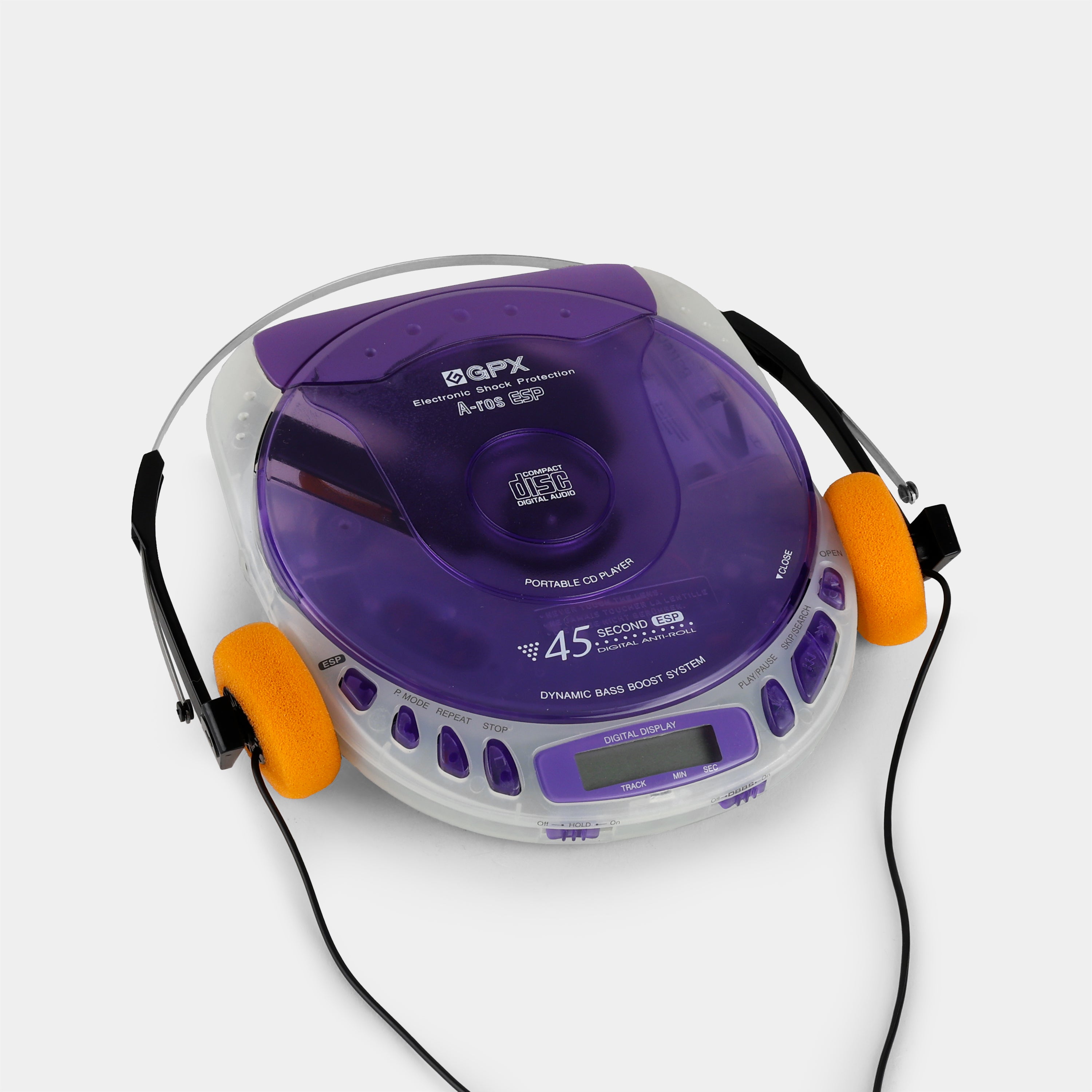 GPX C3943CT Transparent Purple Portable CD Player