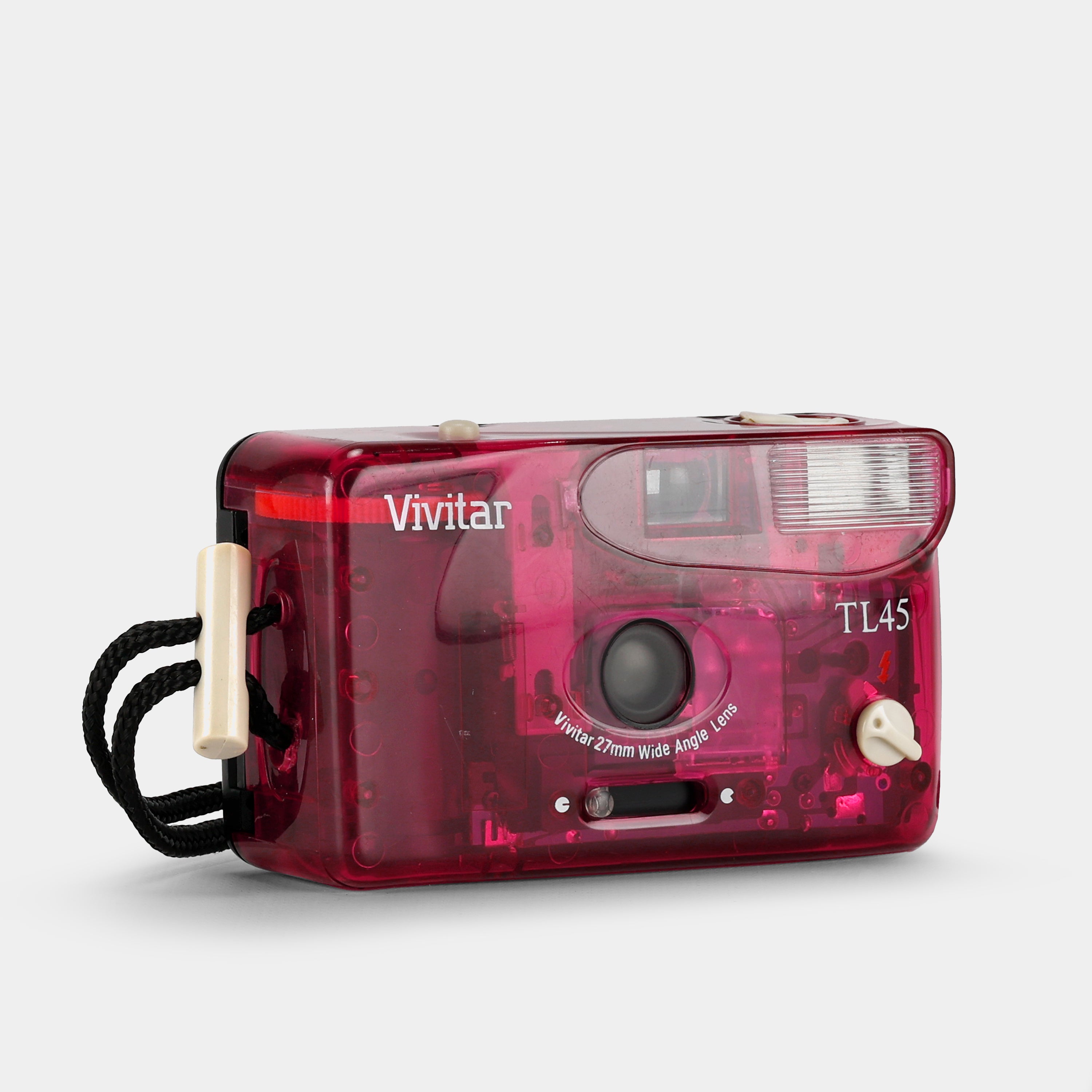 Vivitar TL45 Transparent Red 35mm Point and Shoot Film Camera