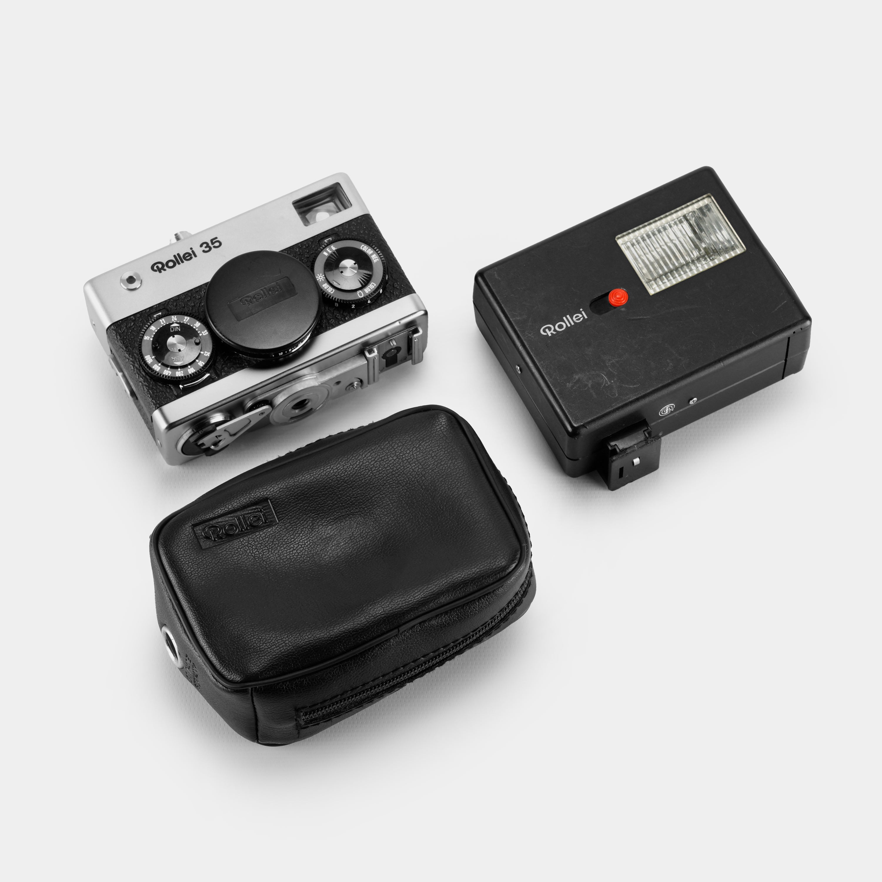 Rollei 35 Compact 35mm Film Camera with Case and 128BC Flash