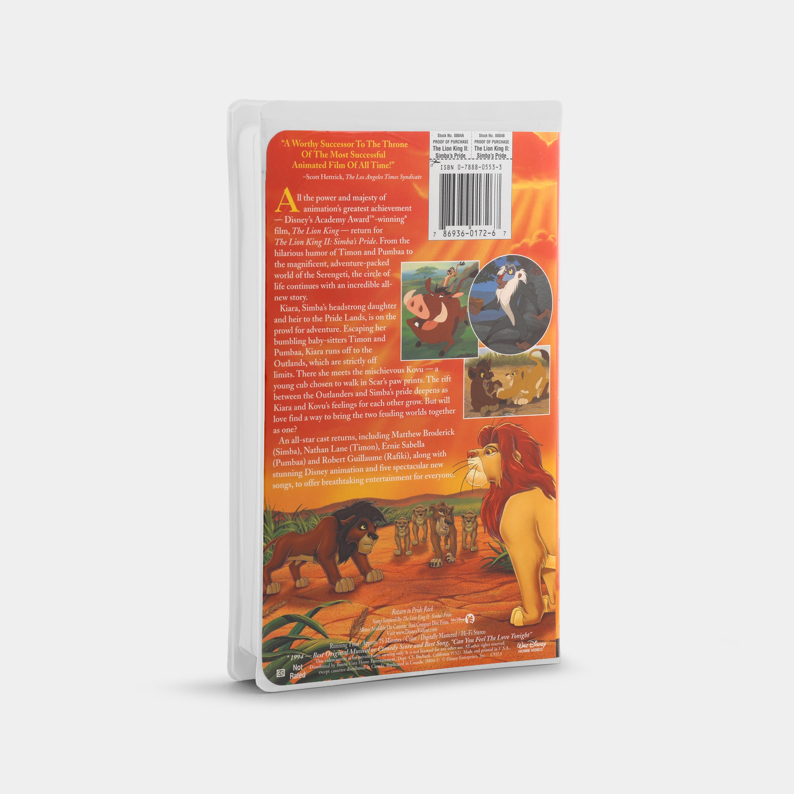 The Lion King II: Simba's Pride VHS Tape