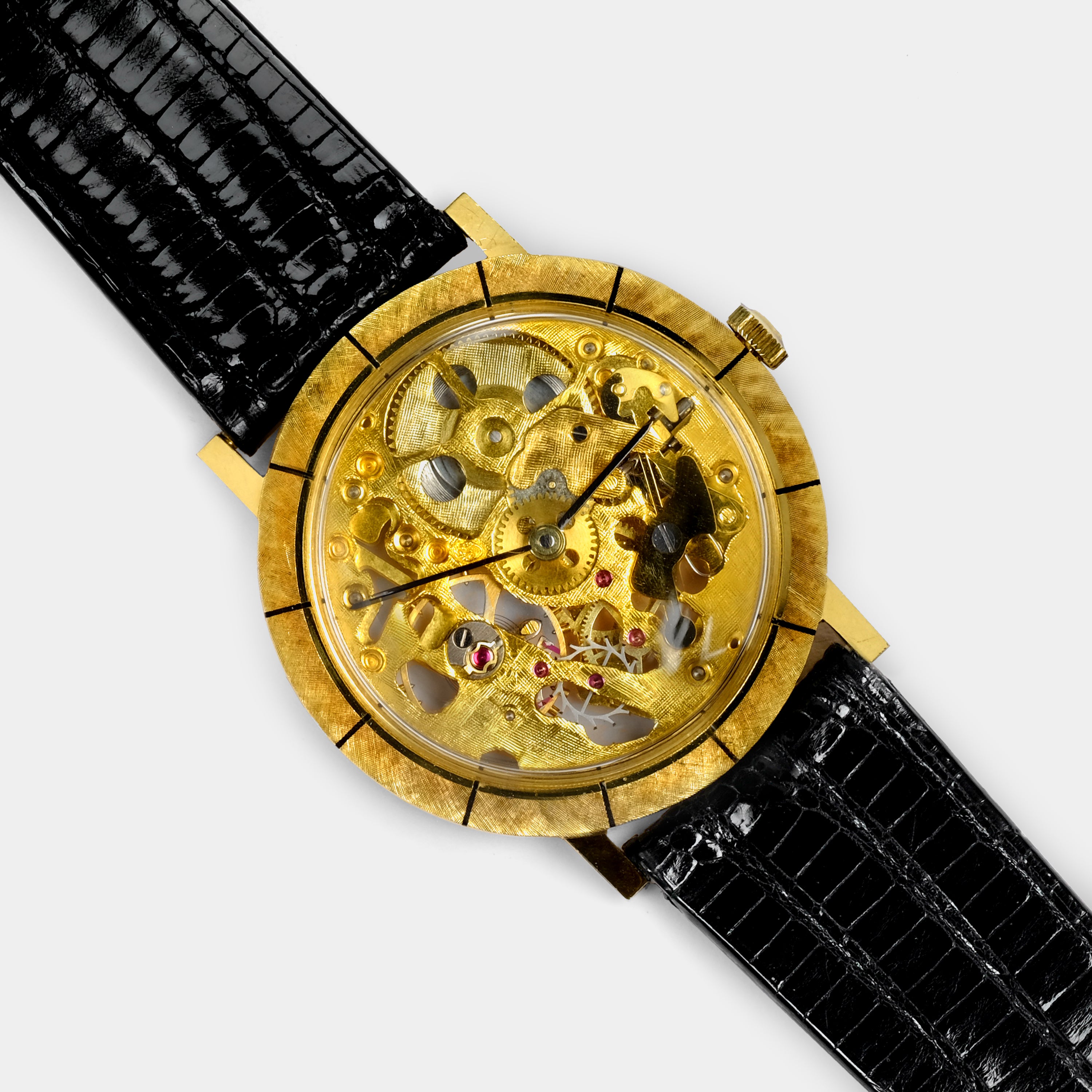 Lucien Piccard Skeleton Openworked Watch (18K Gold); RARE; Swiss Made Circa 1960s Wristwatch