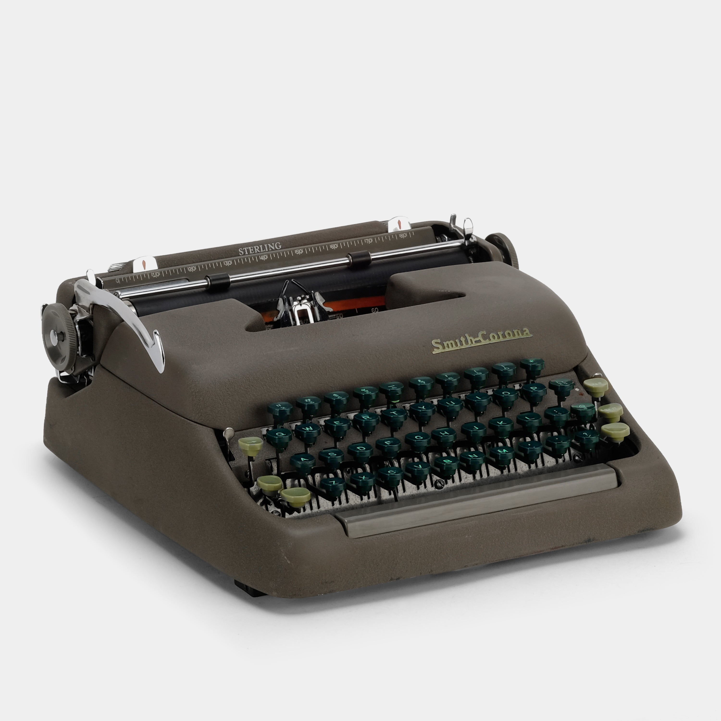 Smith-Corona Sterling Brown and Green Manual Typewriter and Case