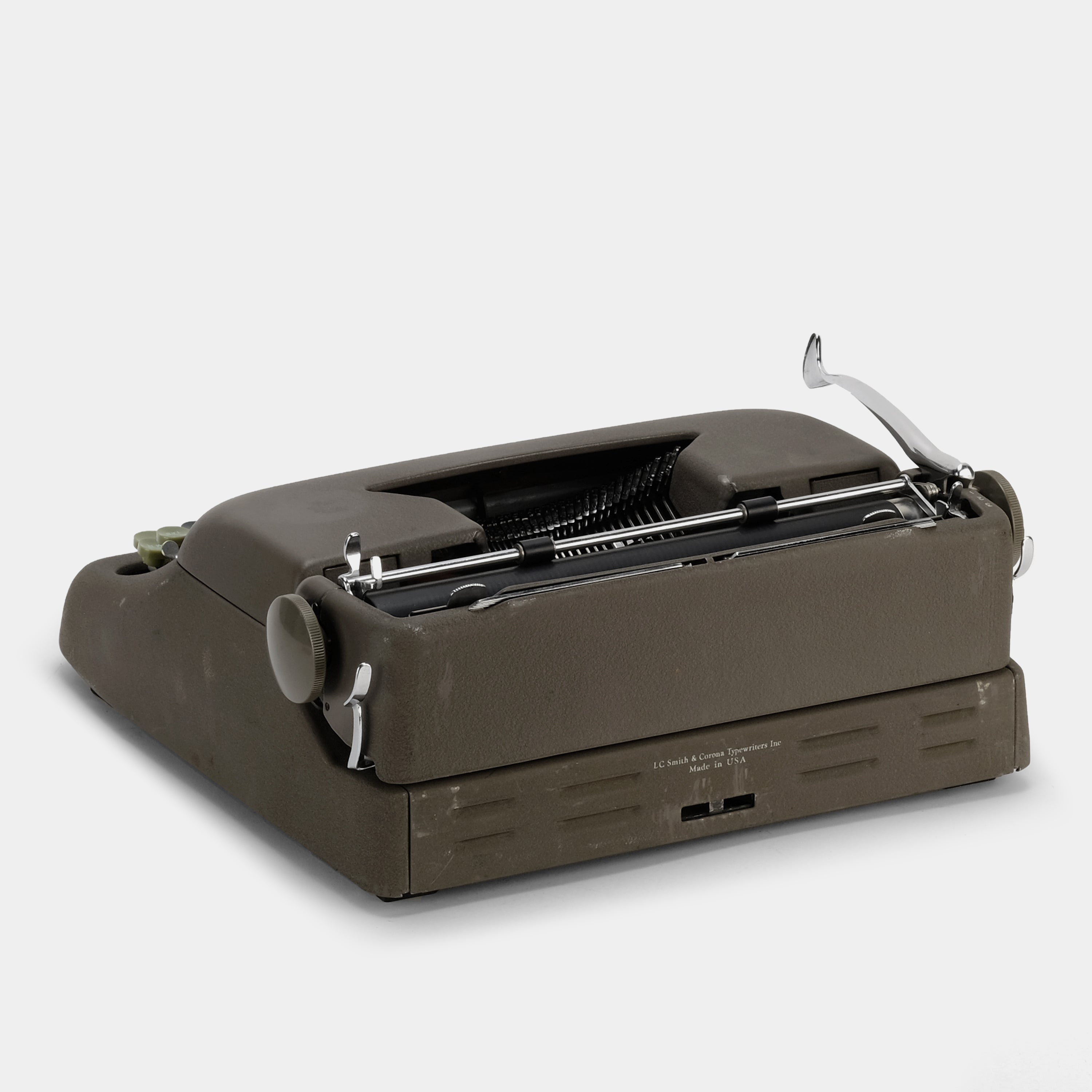 Smith-Corona Sterling Brown and Green Manual Typewriter and Case