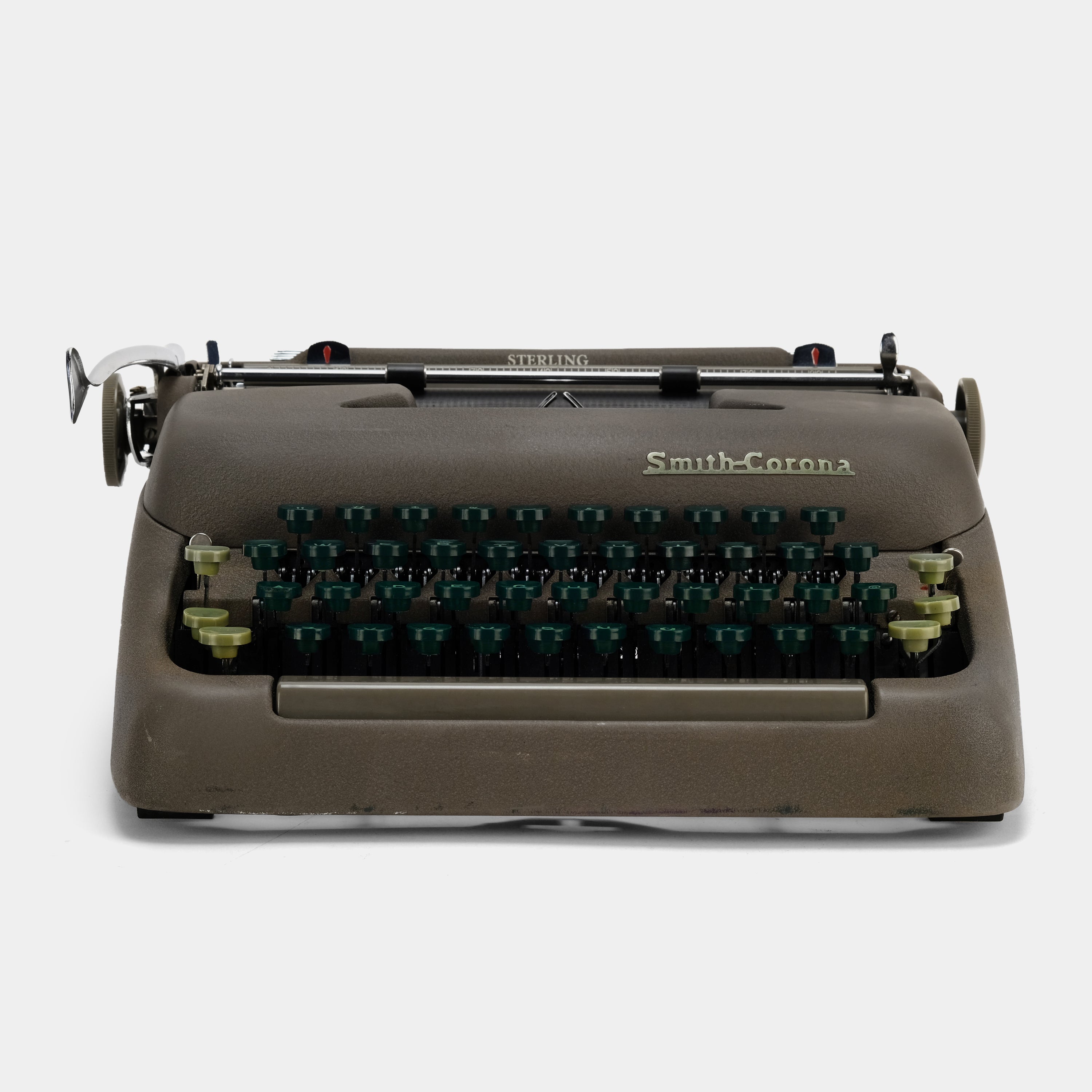 Smith-Corona Sterling Brown and Green Manual Typewriter and Case