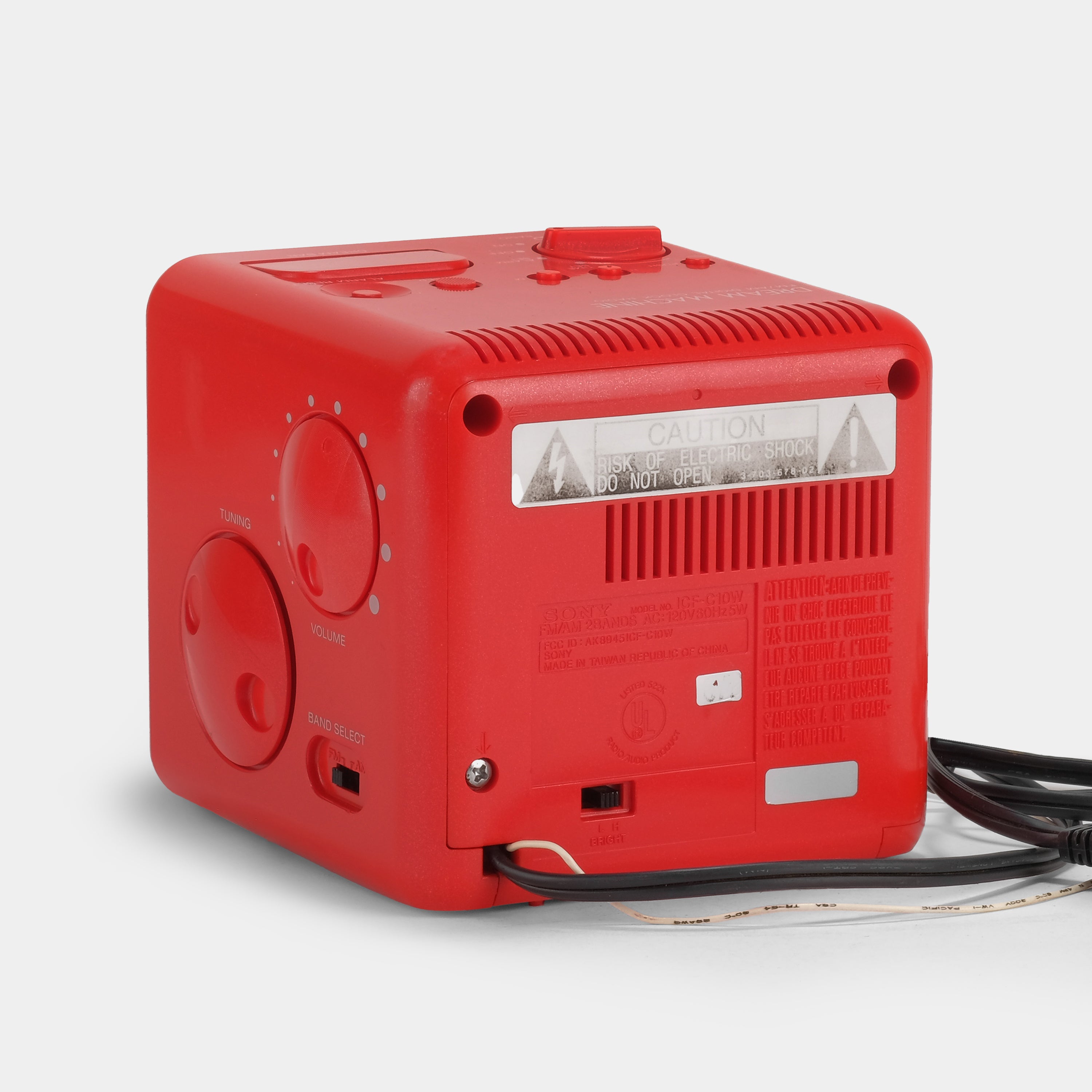 Sony Dream Machine ICF-C10W Red Alarm Clock Radio