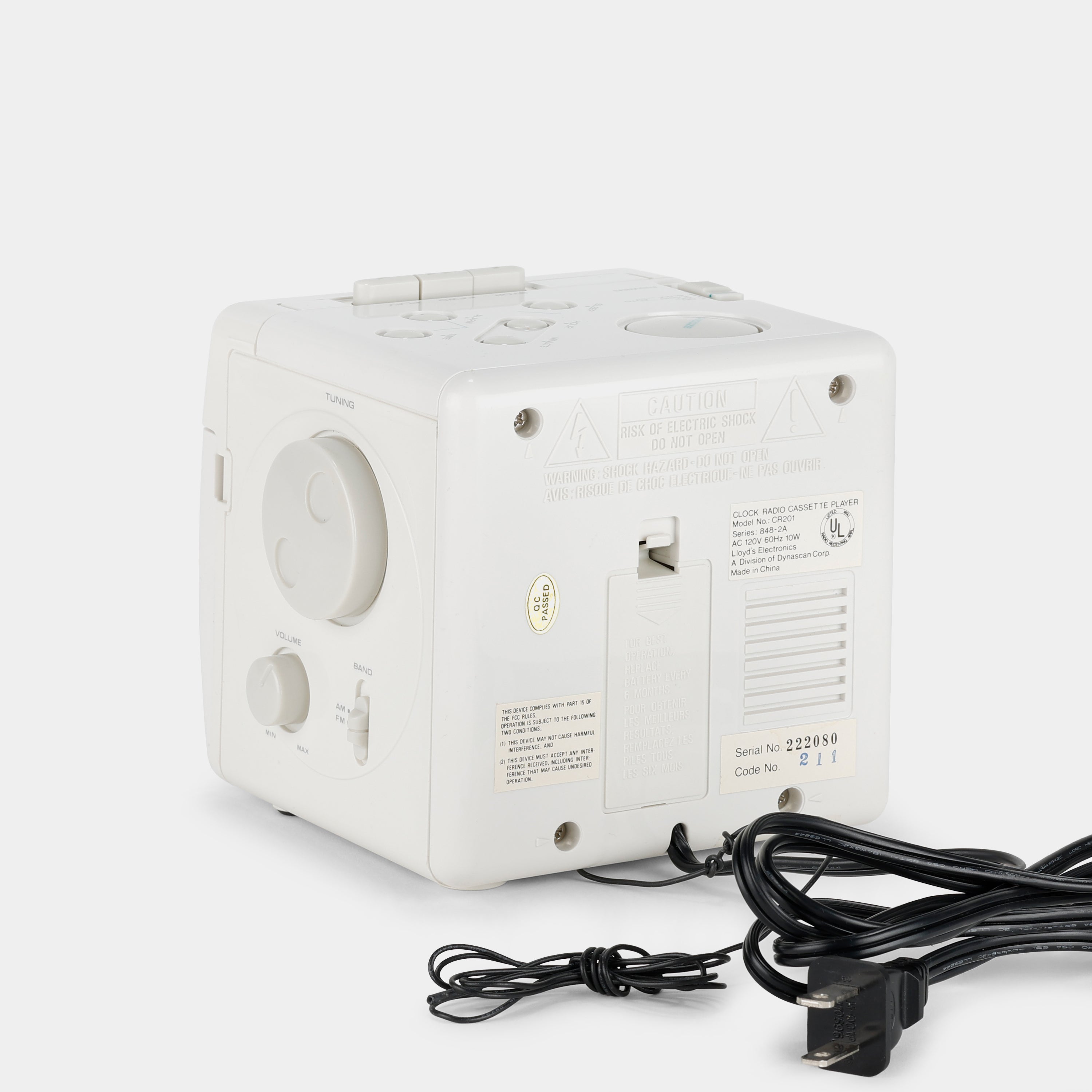 Lloyd's CR201 AM/FM Electronic Clock Radio Cassette Player