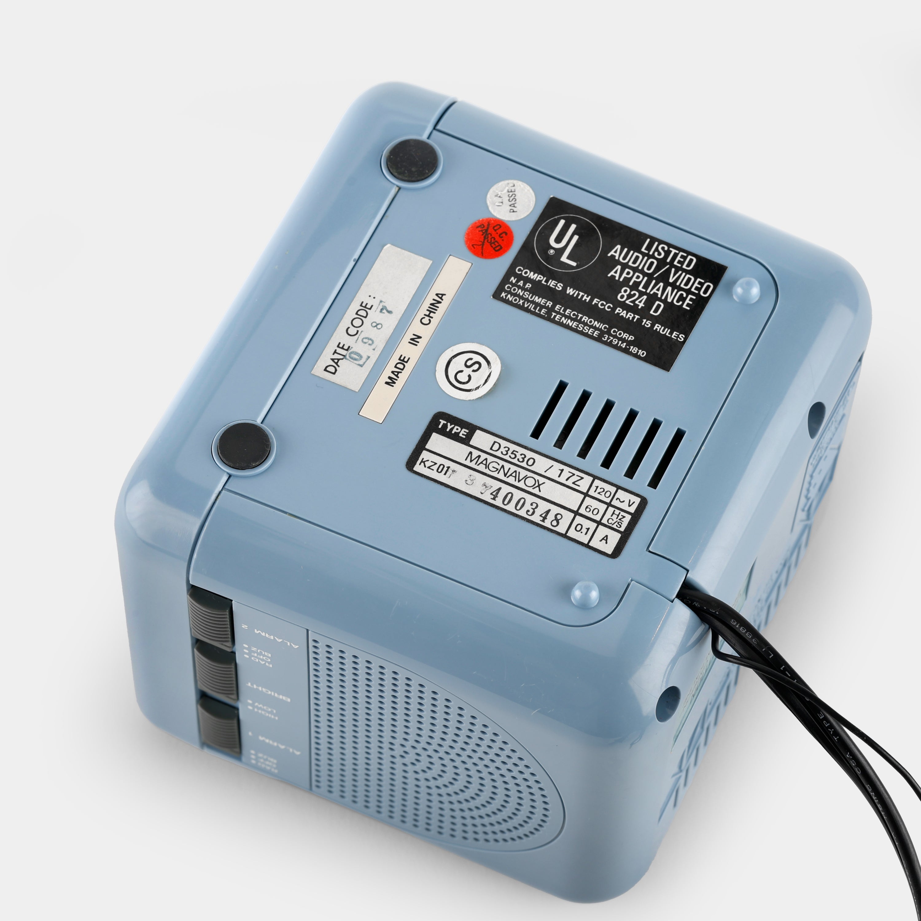 Magnavox D3530/17 Blue Alarm Clock Radio