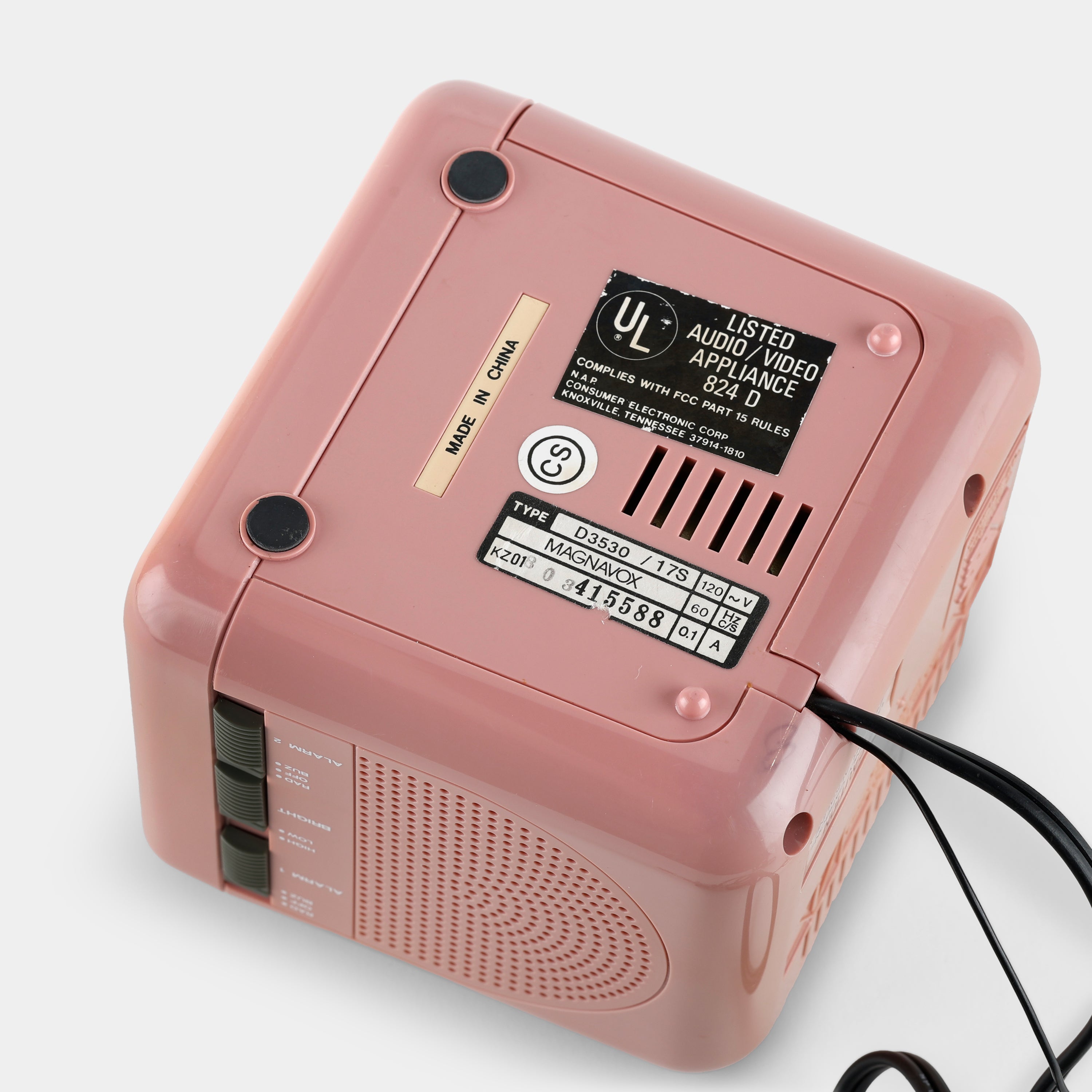 Magnavox D3530/17 Pink Alarm Clock Radio