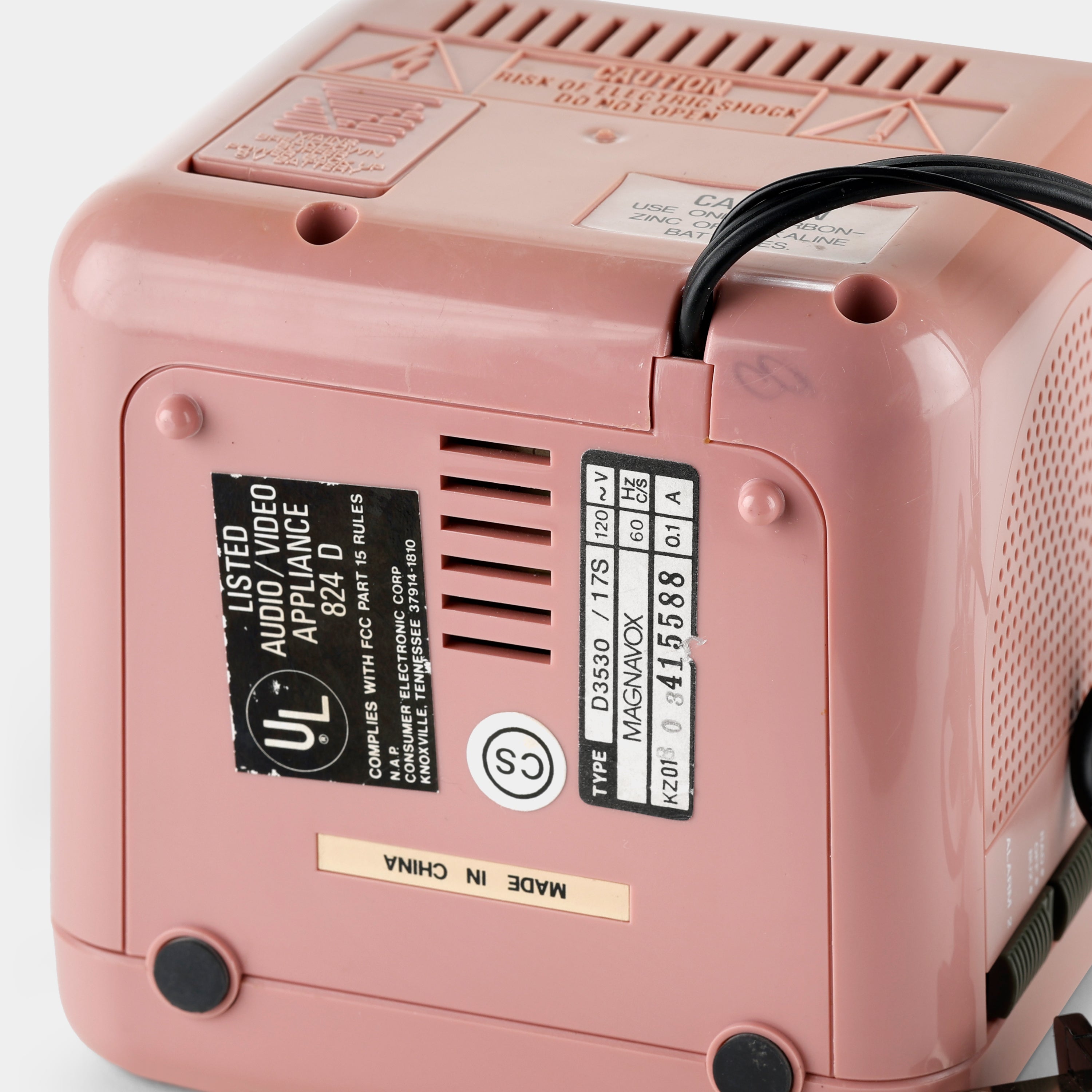 Magnavox D3530/17 Pink Alarm Clock Radio