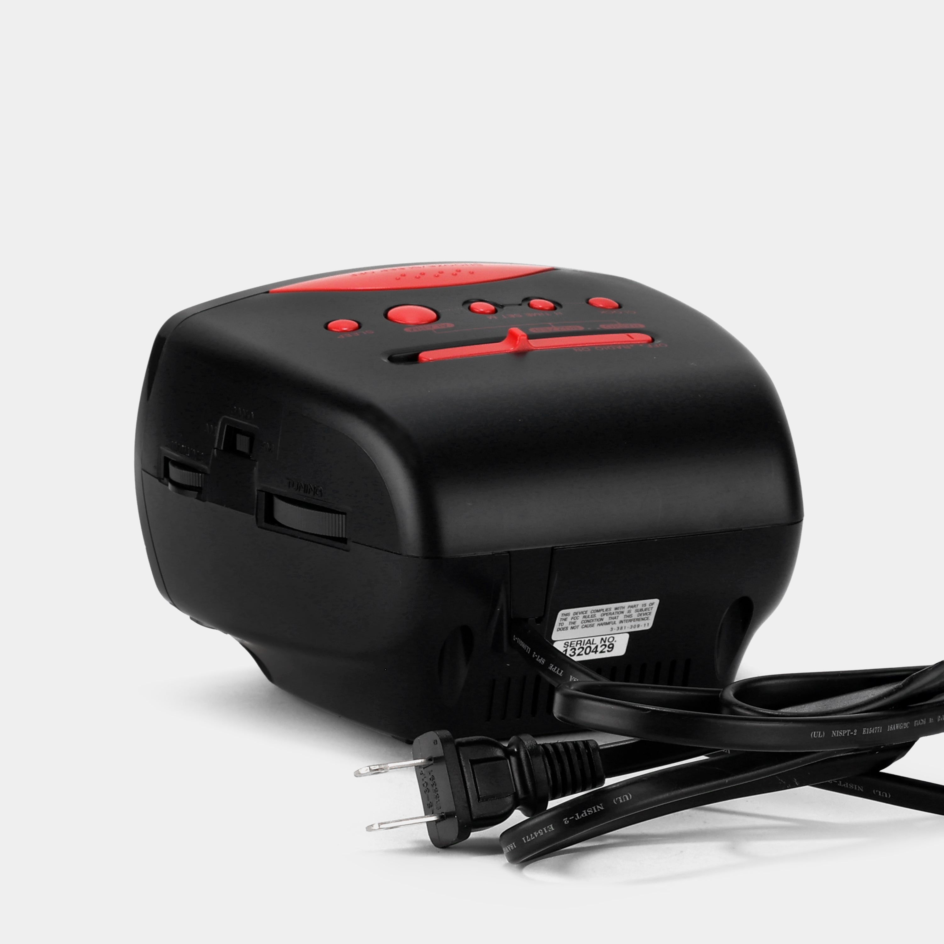 Sony Dream Machine ICF-C111 AM/FM Black & Red Alarm Clock Radio