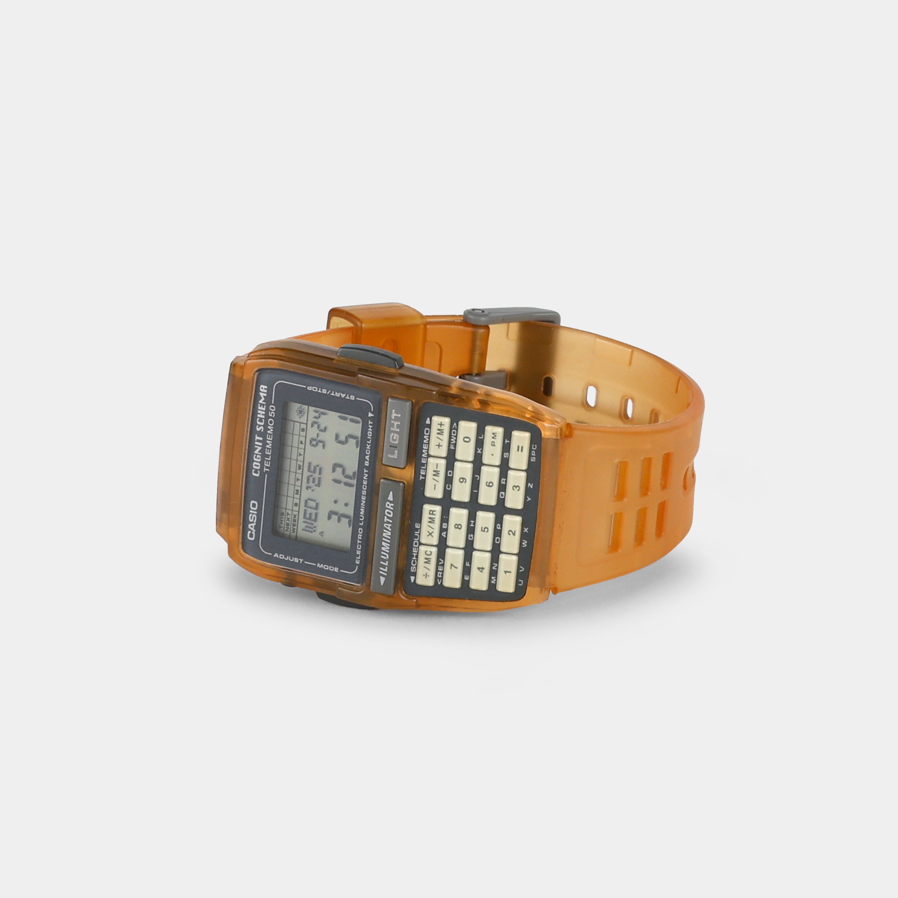 Casio Cognit Schema Telememo 50 Transparent Orange Wristwatch