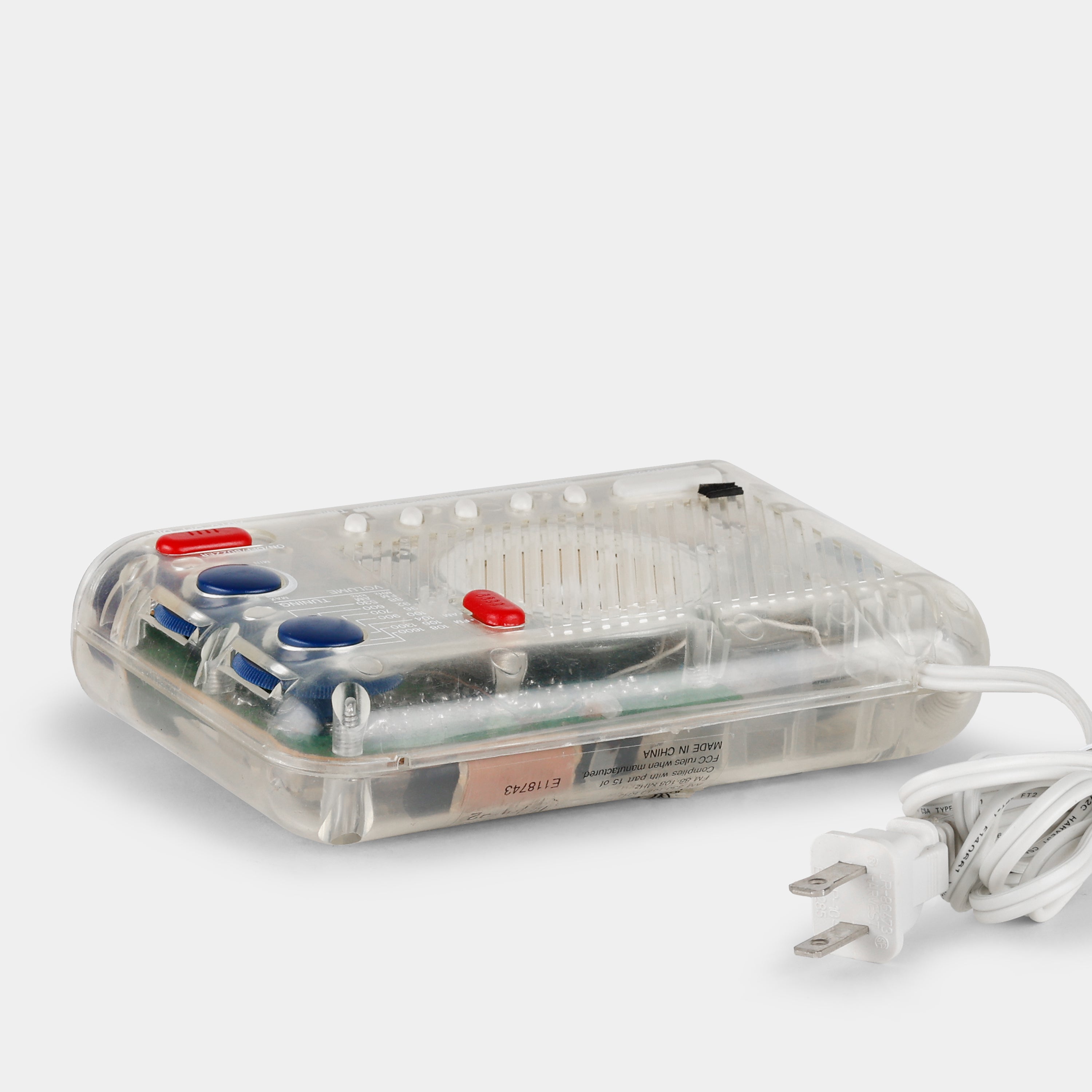 Tozai 2233T Transparent AM/FM Alarm Clock Radio