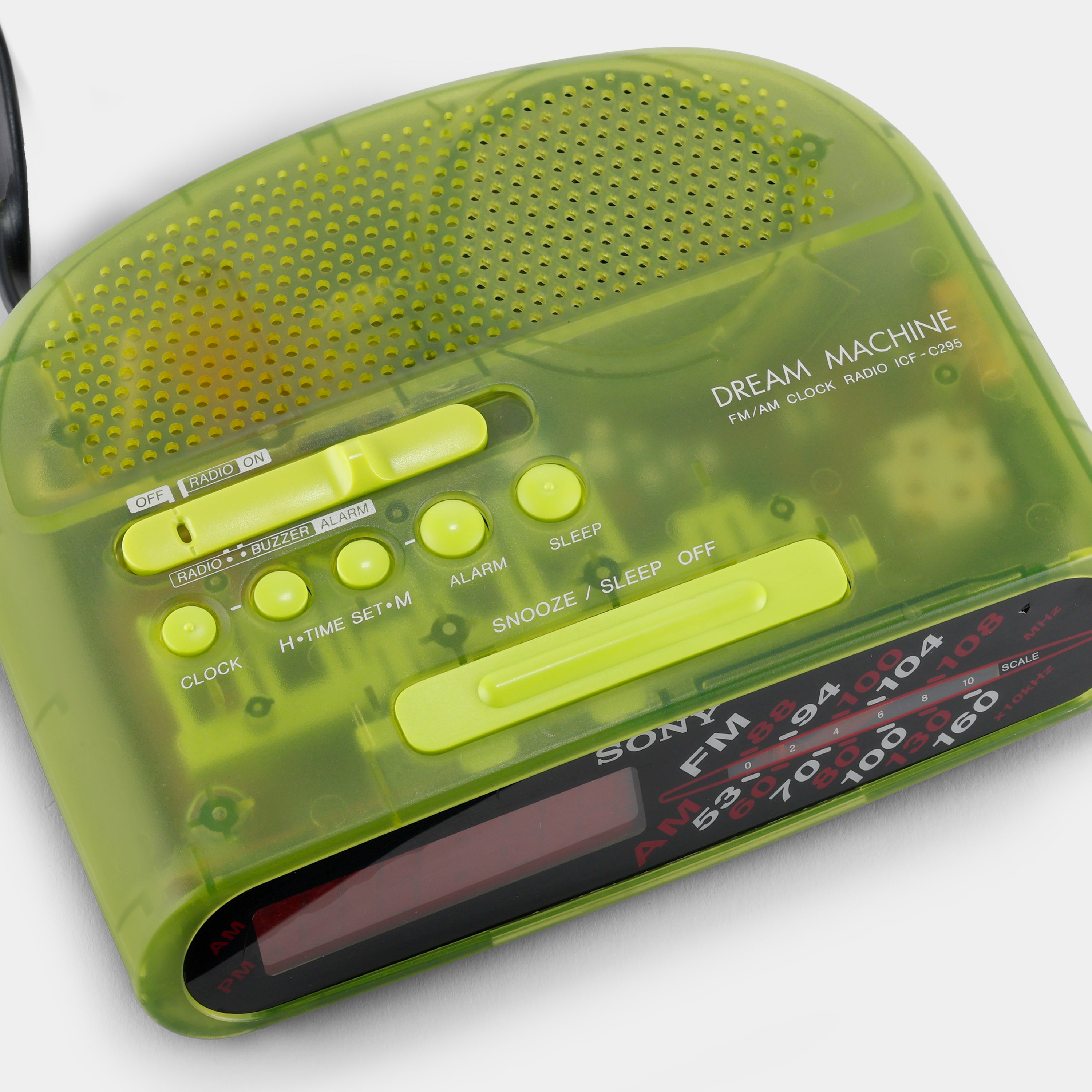 Sony Dream Machine ICF-C295 Transparent Green FM/AM Digital Alarm Clock