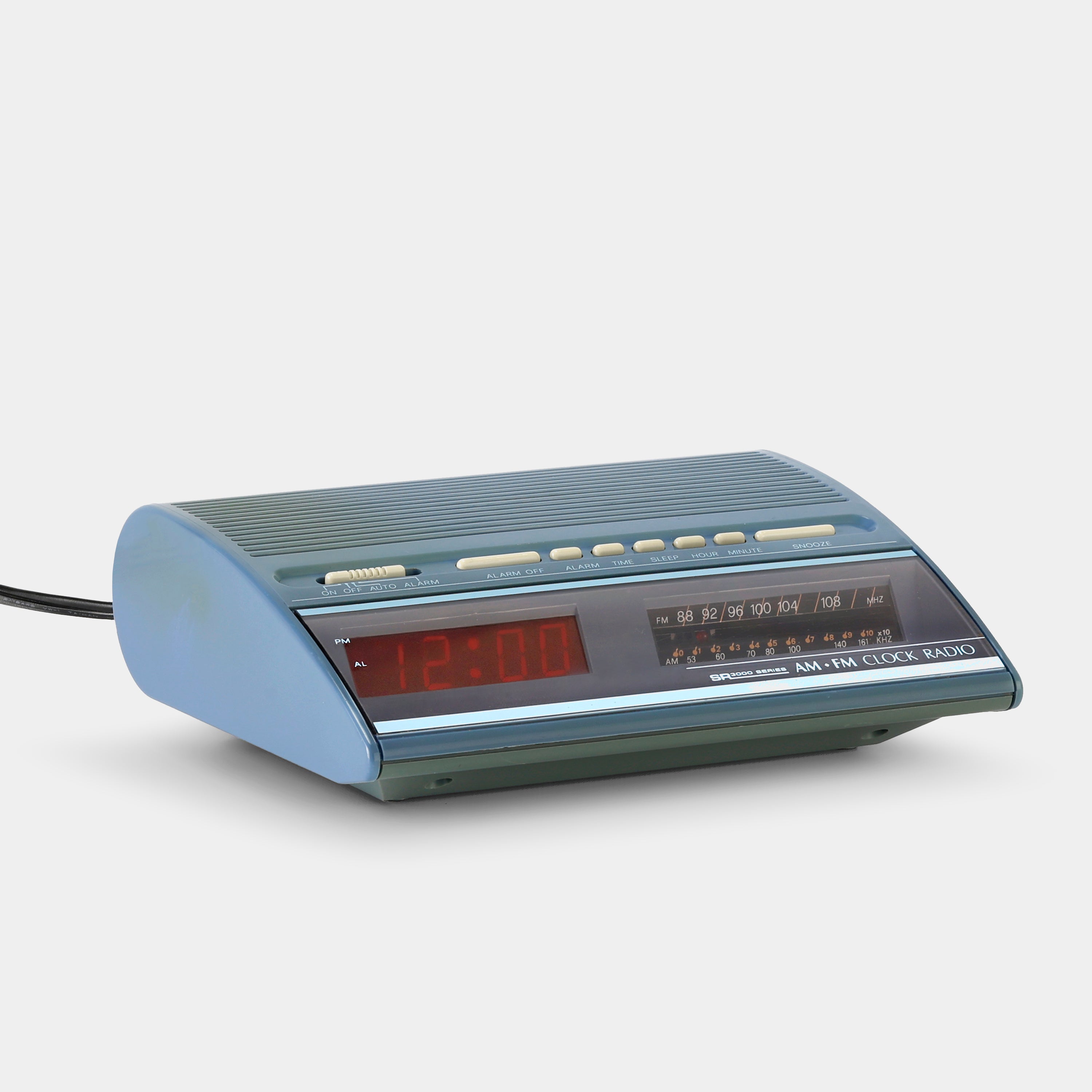 Sears Model NO. 225.23242 750 SR3000 Series Blue AM/FM Alarm Clock