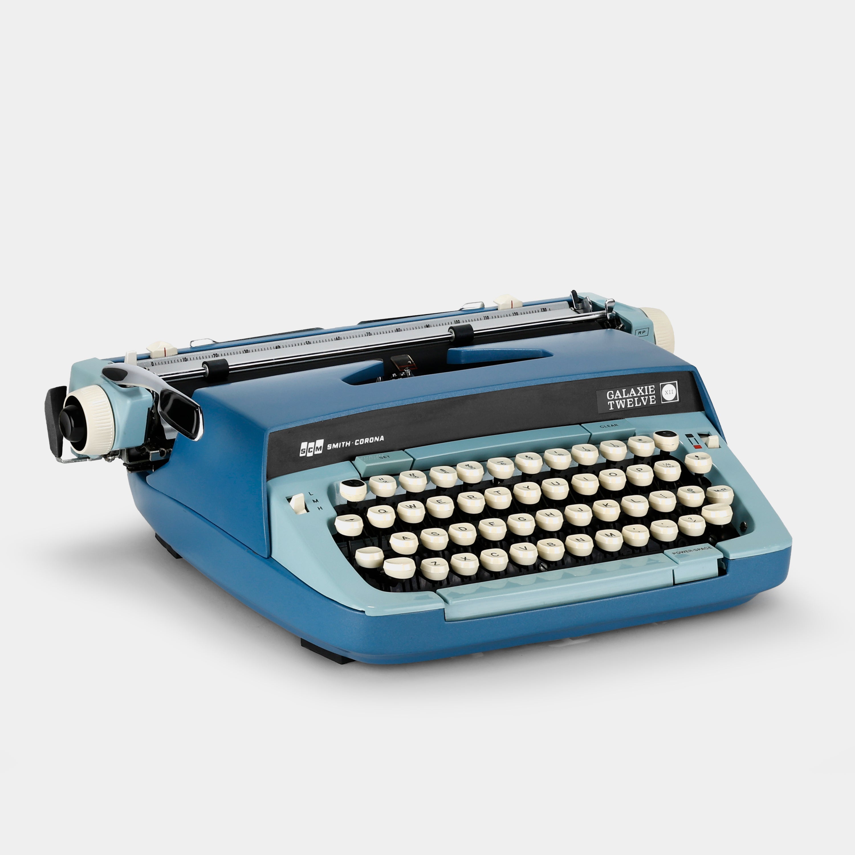Smith-Corona Galaxie Twelve XII Blue Manual Typewriter and Case