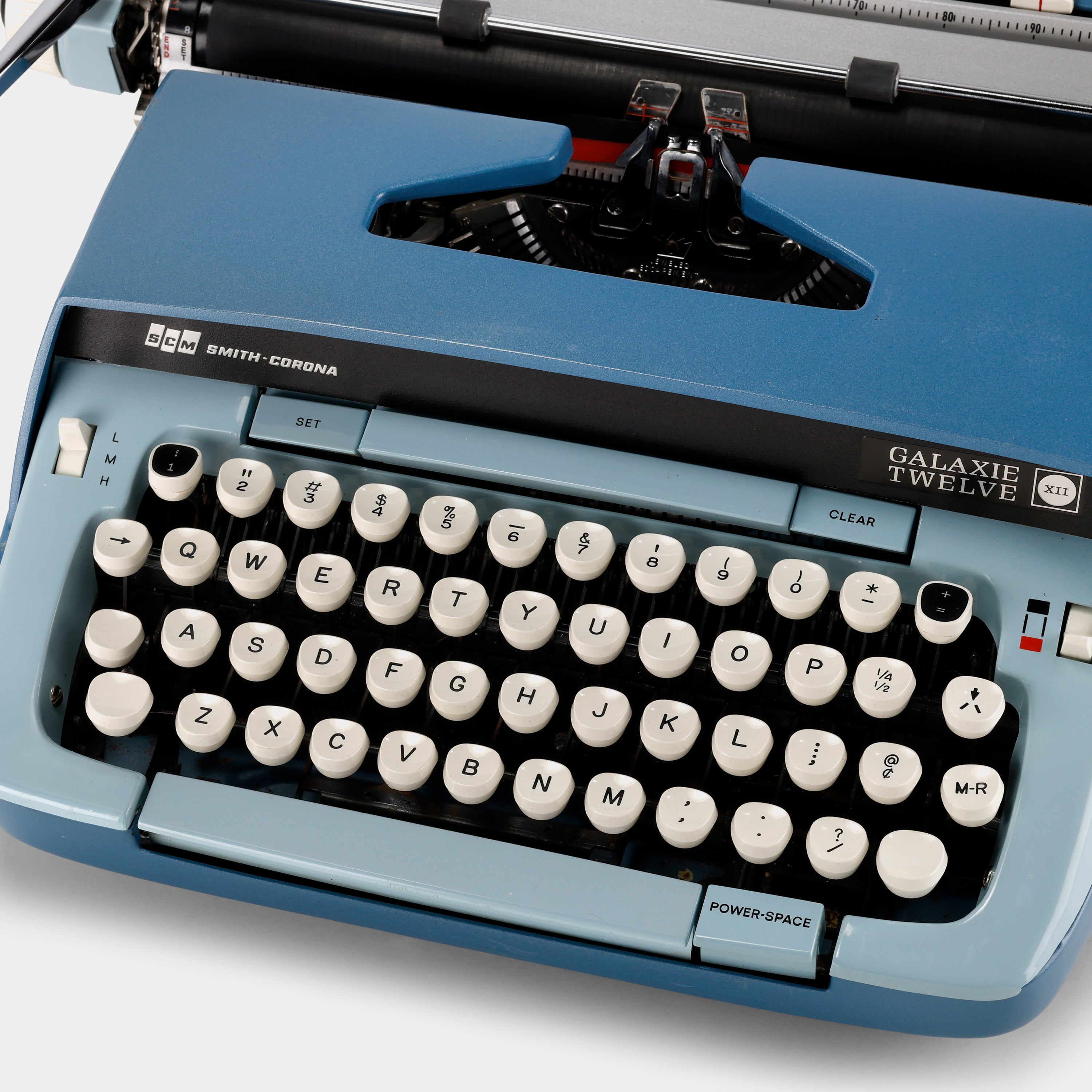 Smith-Corona Galaxie Twelve XII Blue Manual Typewriter and Case