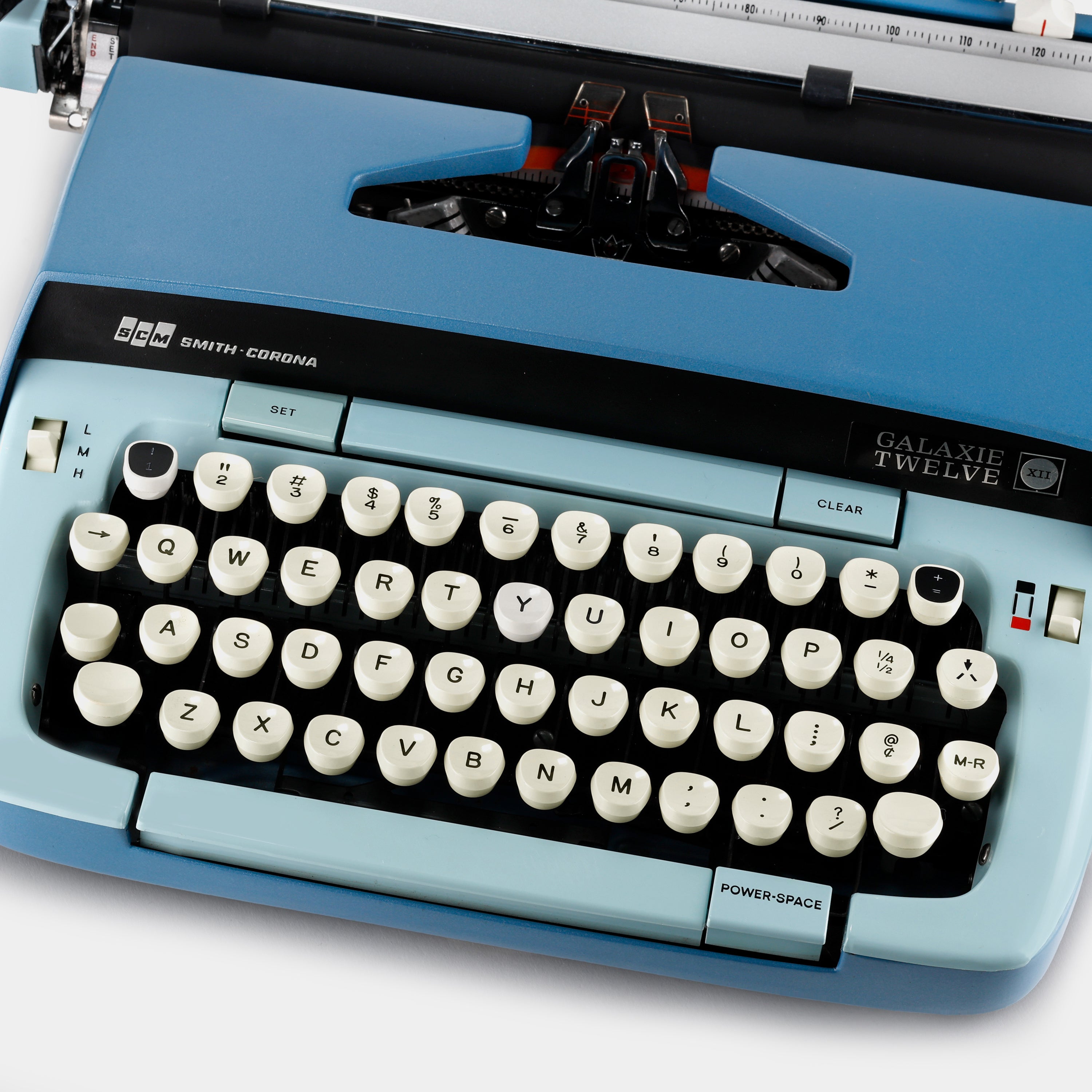 Smith-Corona Galaxie Twelve XII Blue Manual Typewriter and Case