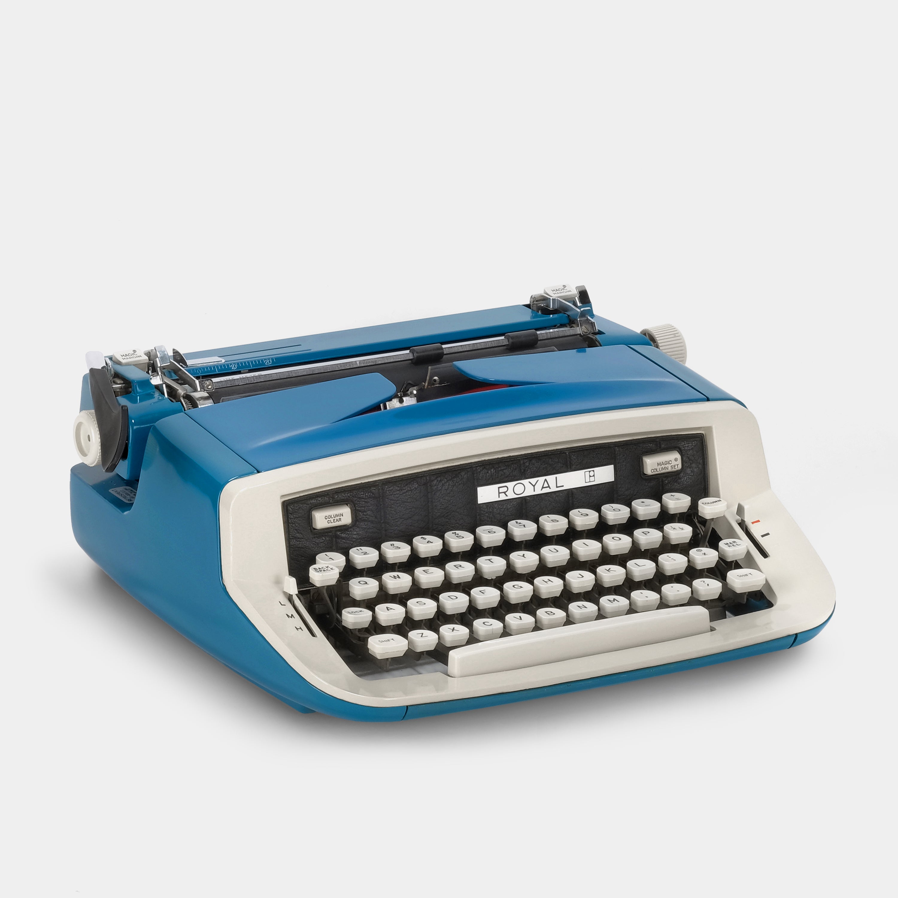 Royal Custom III Blue Manual Typewriter and Case