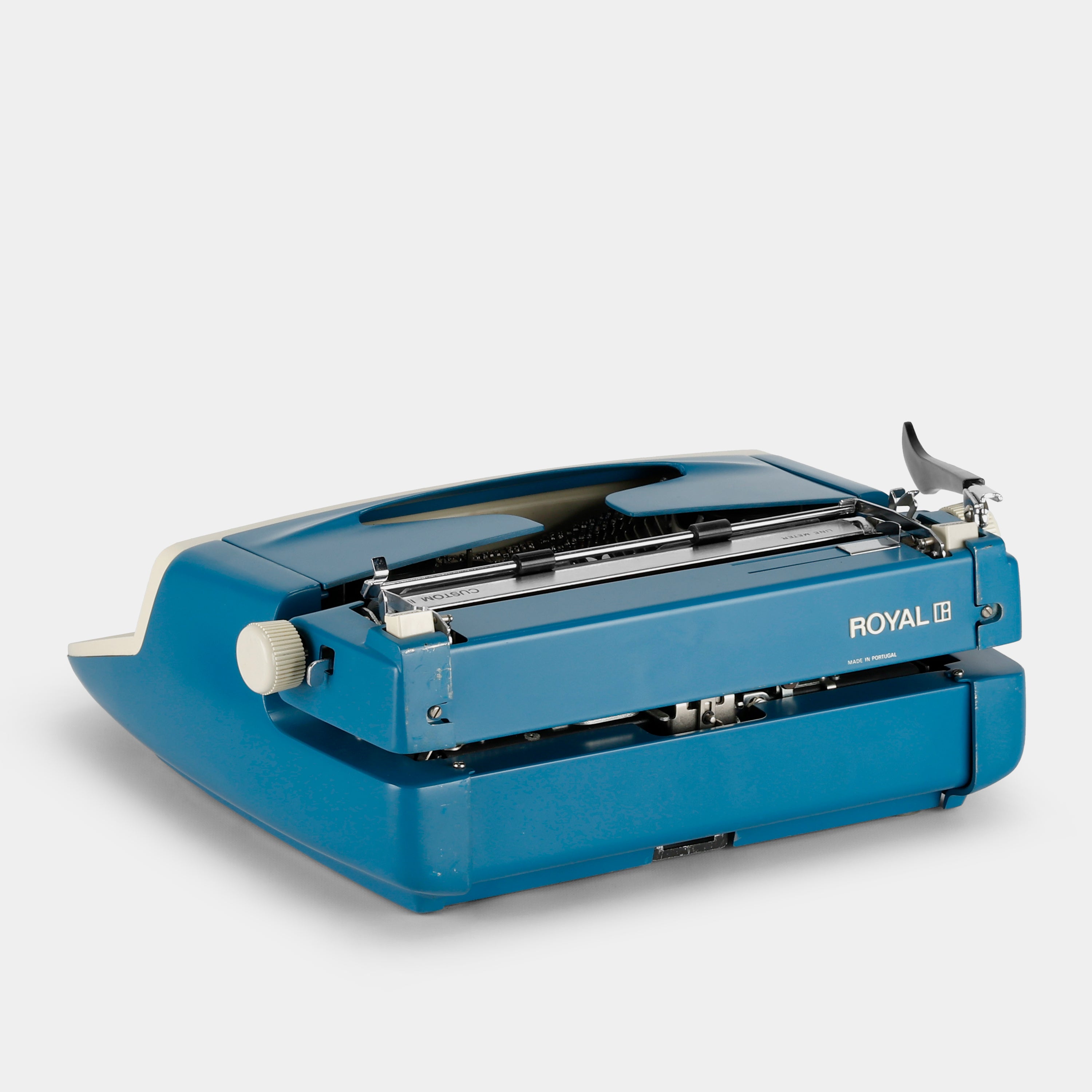 Royal Custom III Blue Manual Typewriter and Case