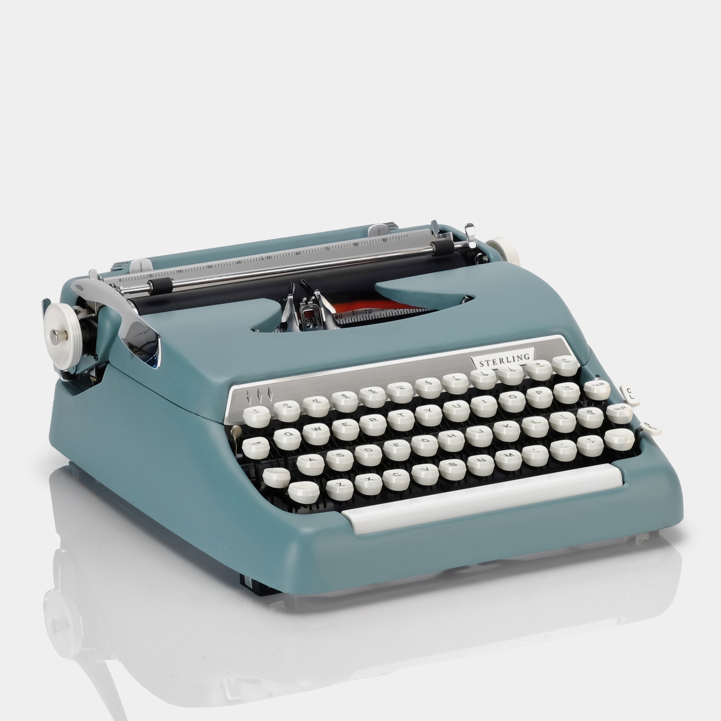 Smith-Corona Sterling Turquoise Manual Typewriter and Case