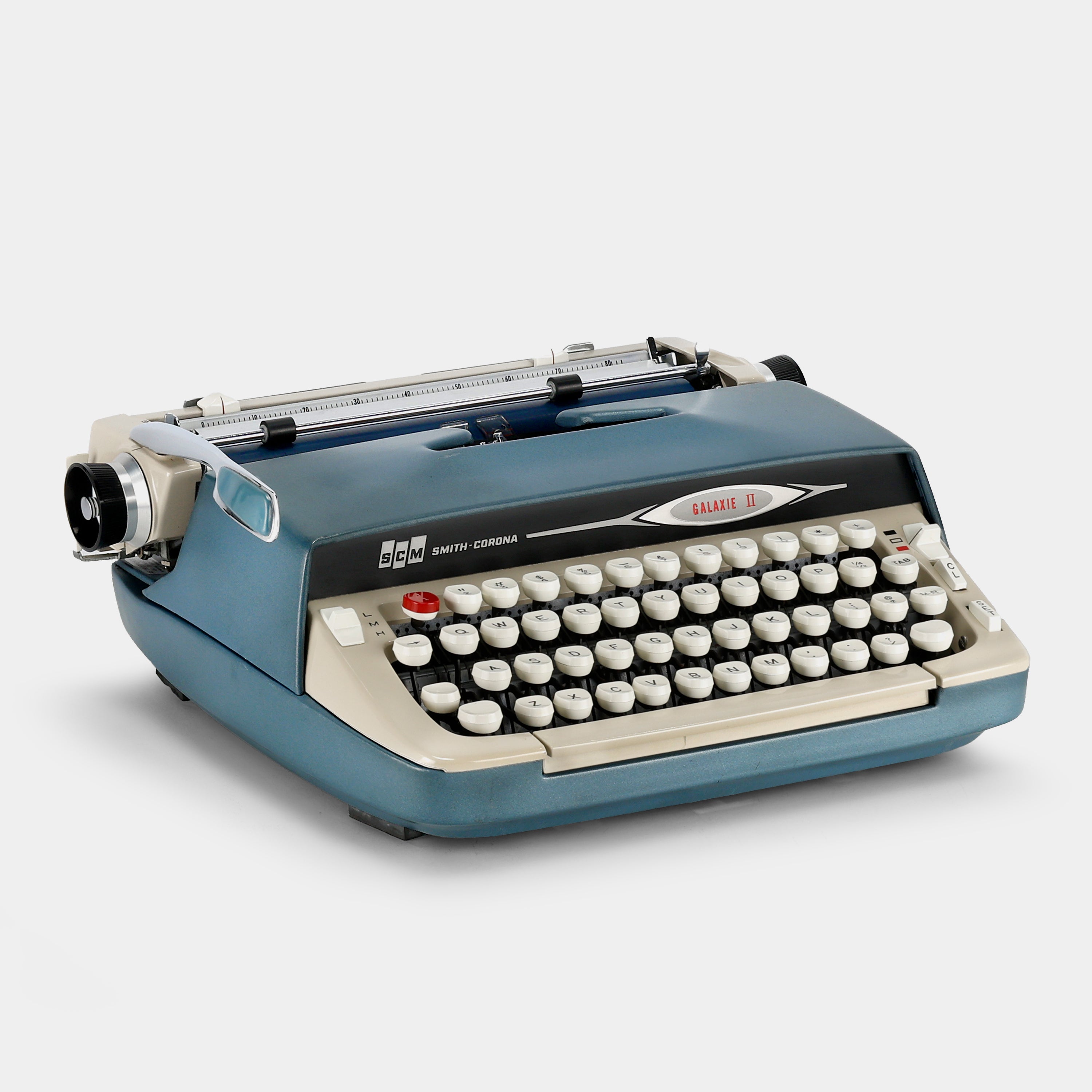 Smith-Corona Galaxie II Blue Manual Typewriter and Case