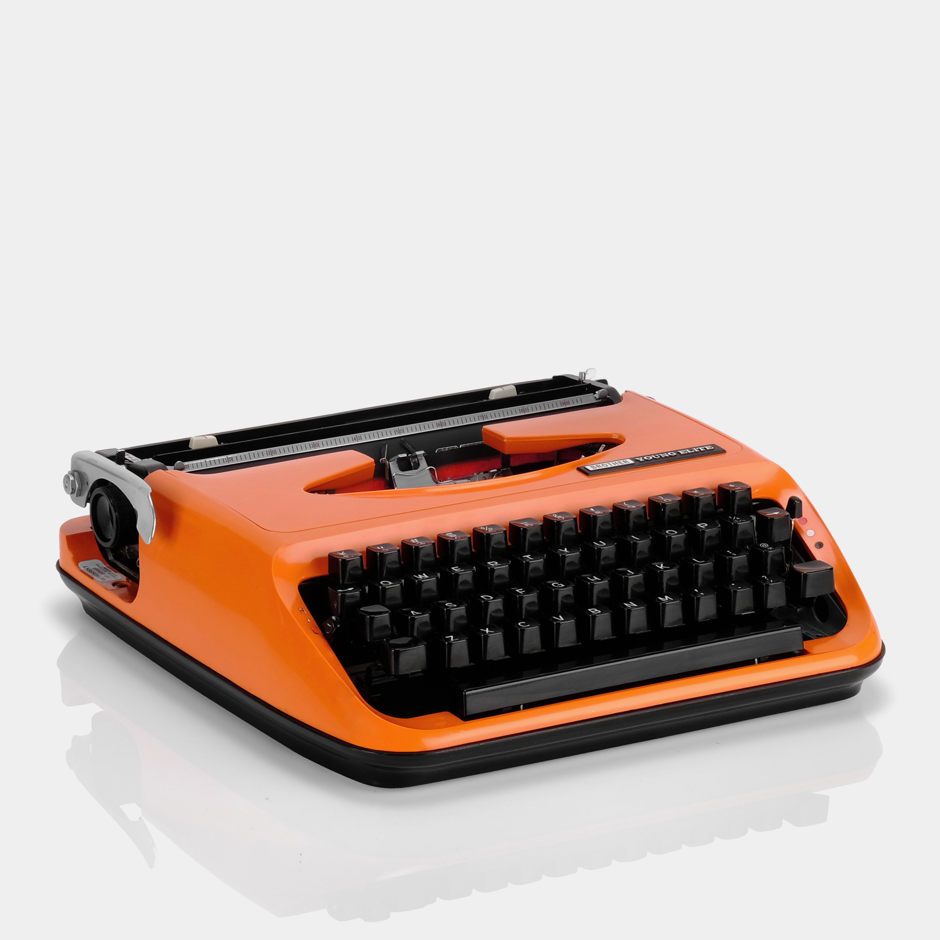 Brother Young Elite Orange Manual Typewriter and Case