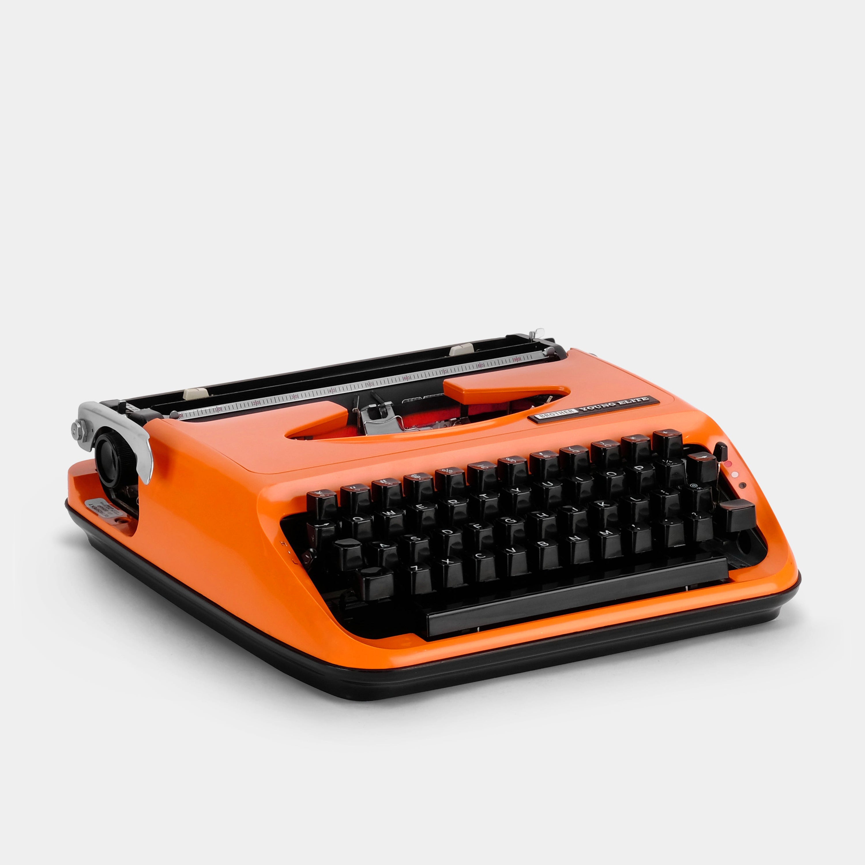 Brother Young Elite Orange Manual Typewriter and Case