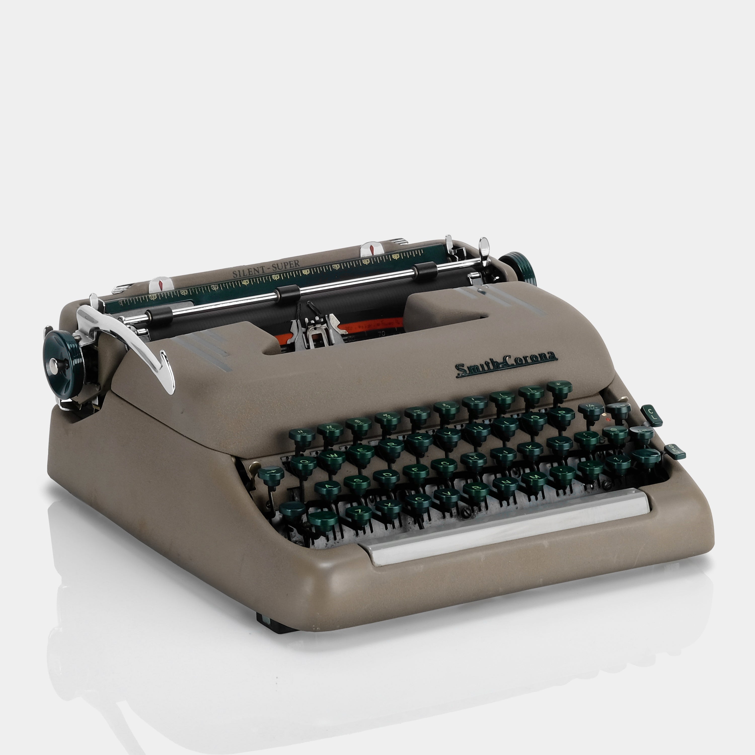 Smith-Corona Silent-Super Brown and Green Manual Typewriter and Case