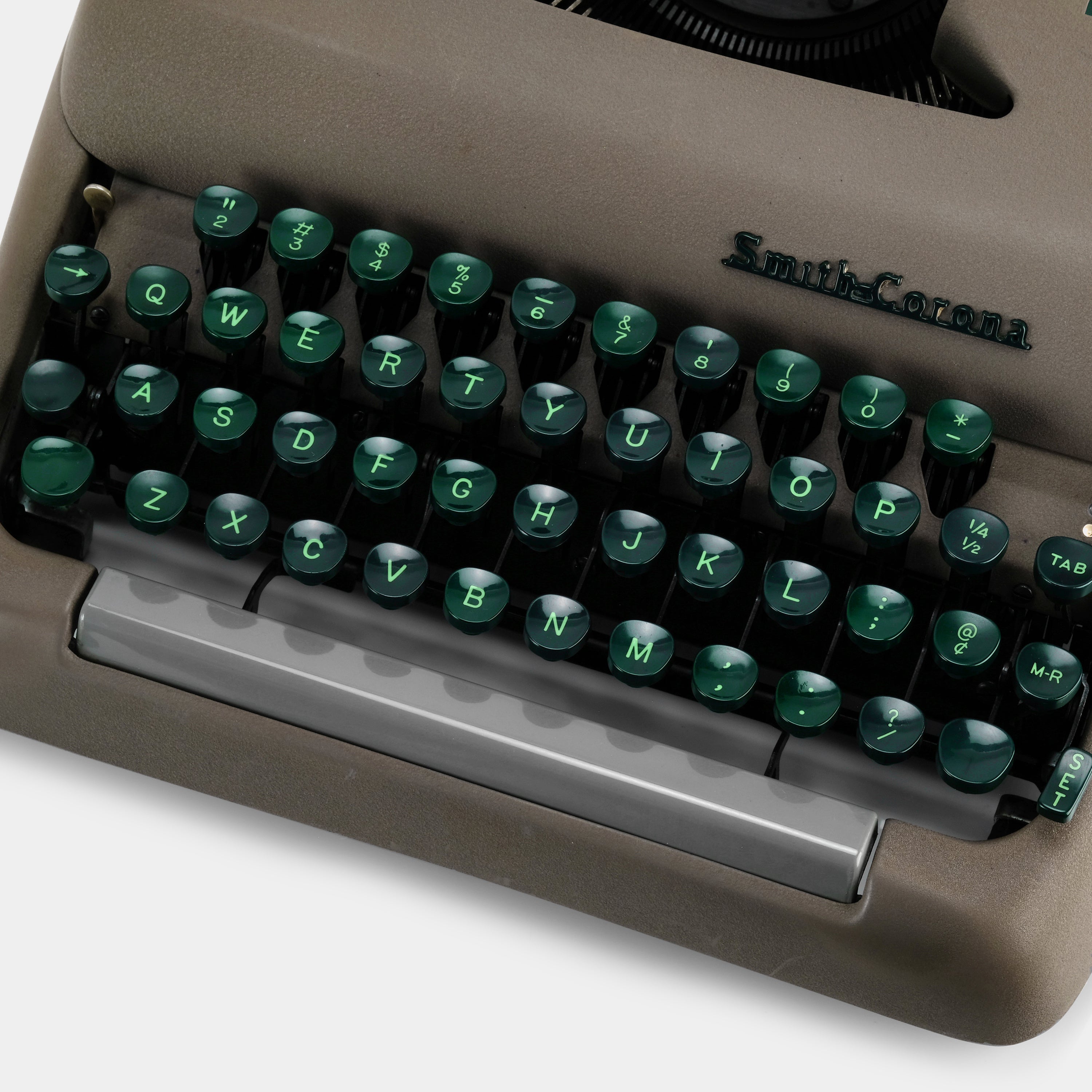 Smith-Corona Silent-Super Brown and Green Manual Typewriter and Case