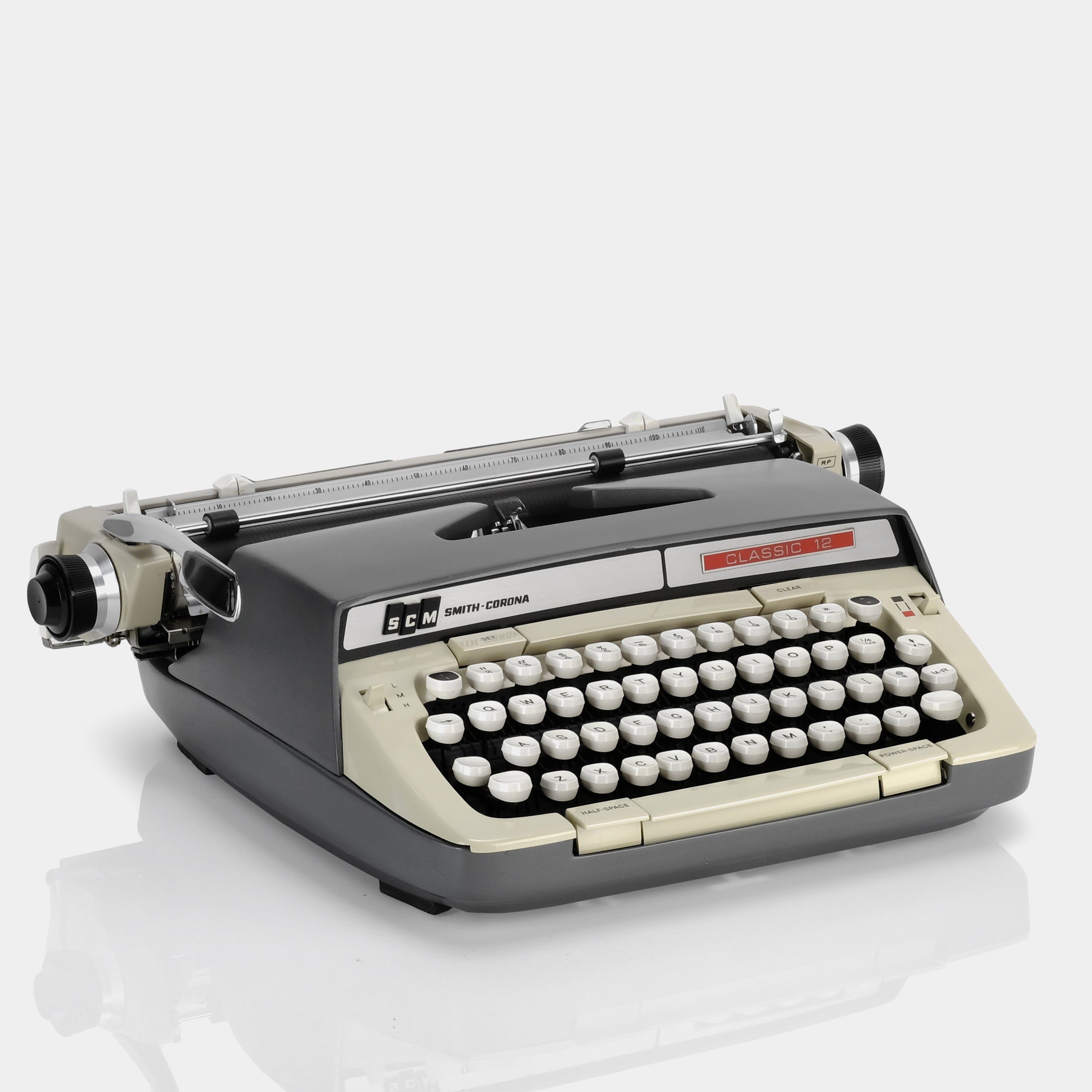 Smith-Corona Classic 12 Grey Manual Typewriter and Case
