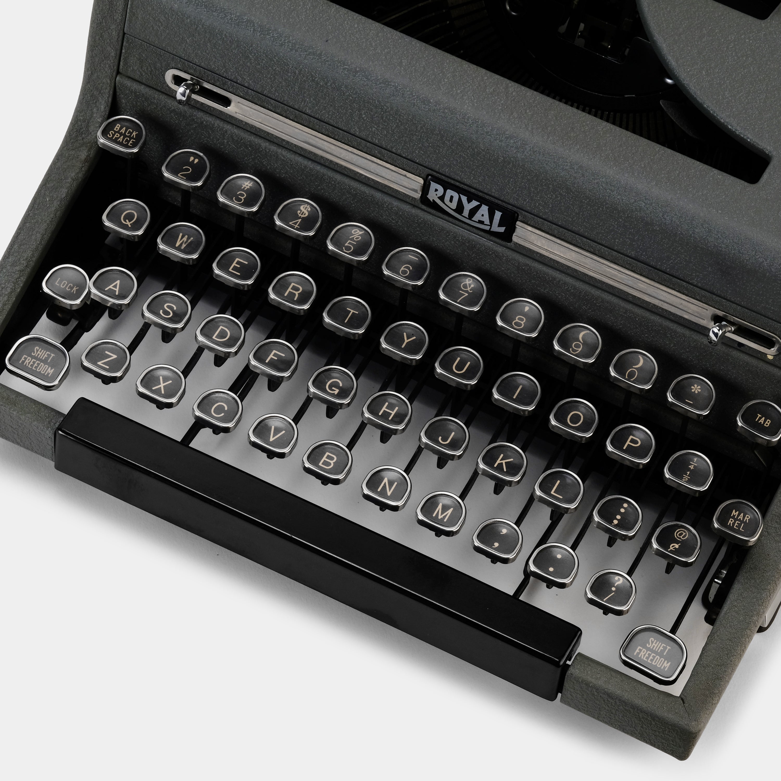 Royal Quiet De Luxe Grey Manual Typewriter and Case