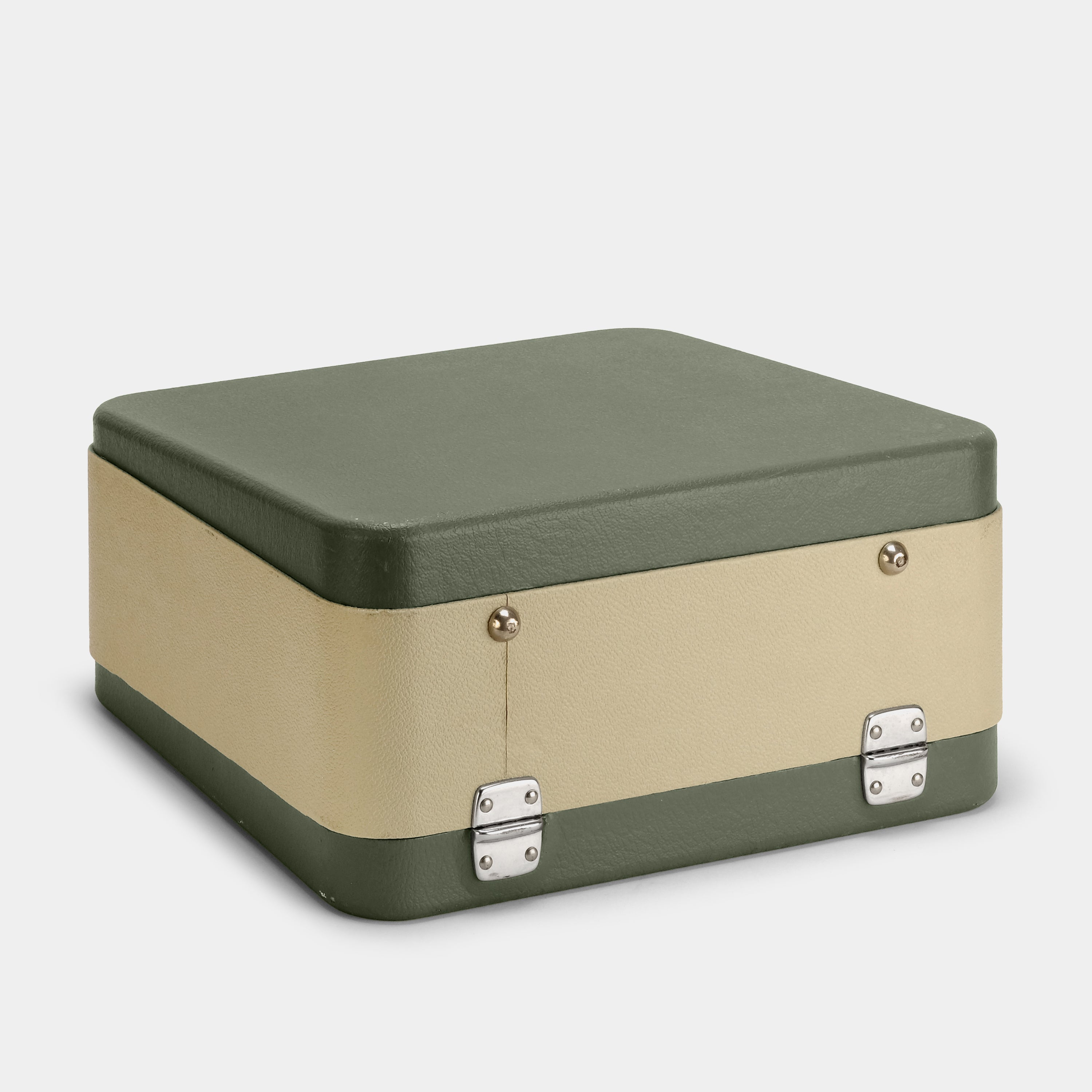 Olympia Beige and Green Manual Cursive Typewriter and Case