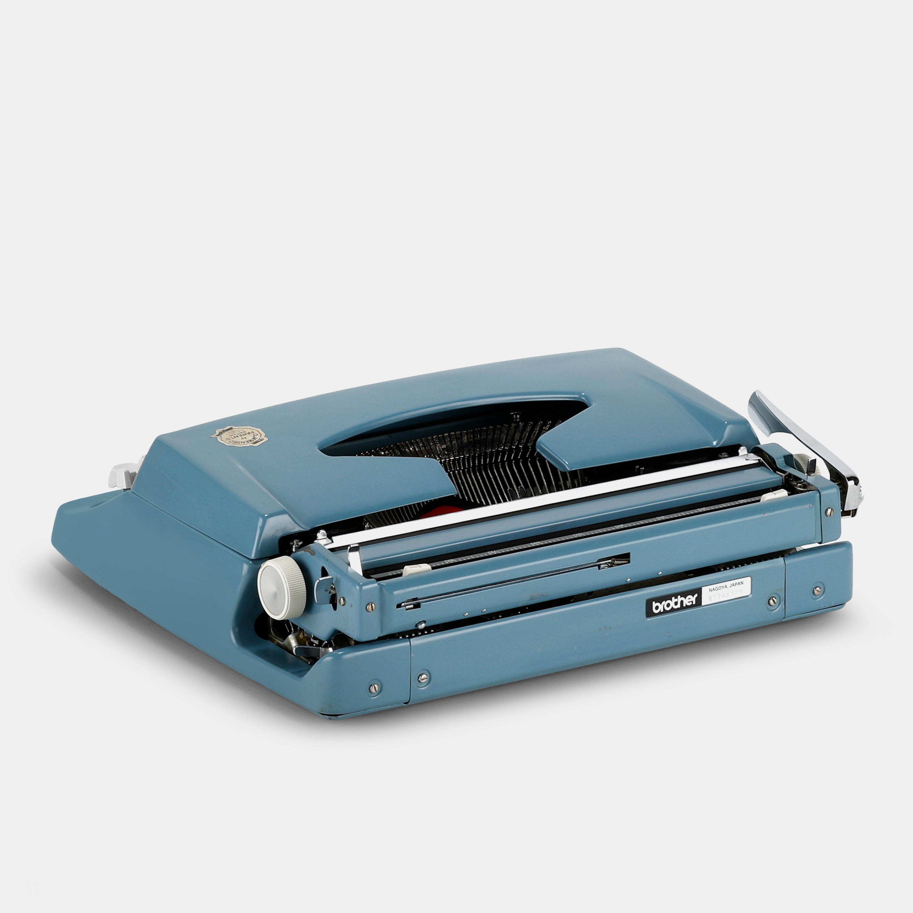 Webster XL-500 Blue Manual Typewriter and Leather Case