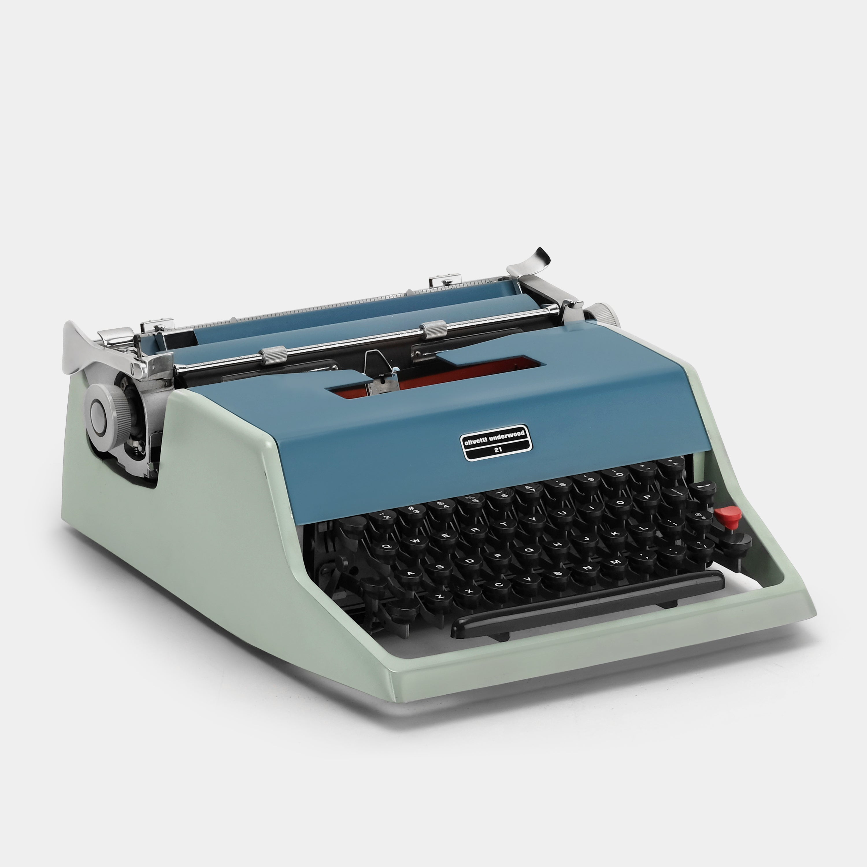 Olivetti Underwood 21 Blue Manual Typewriter