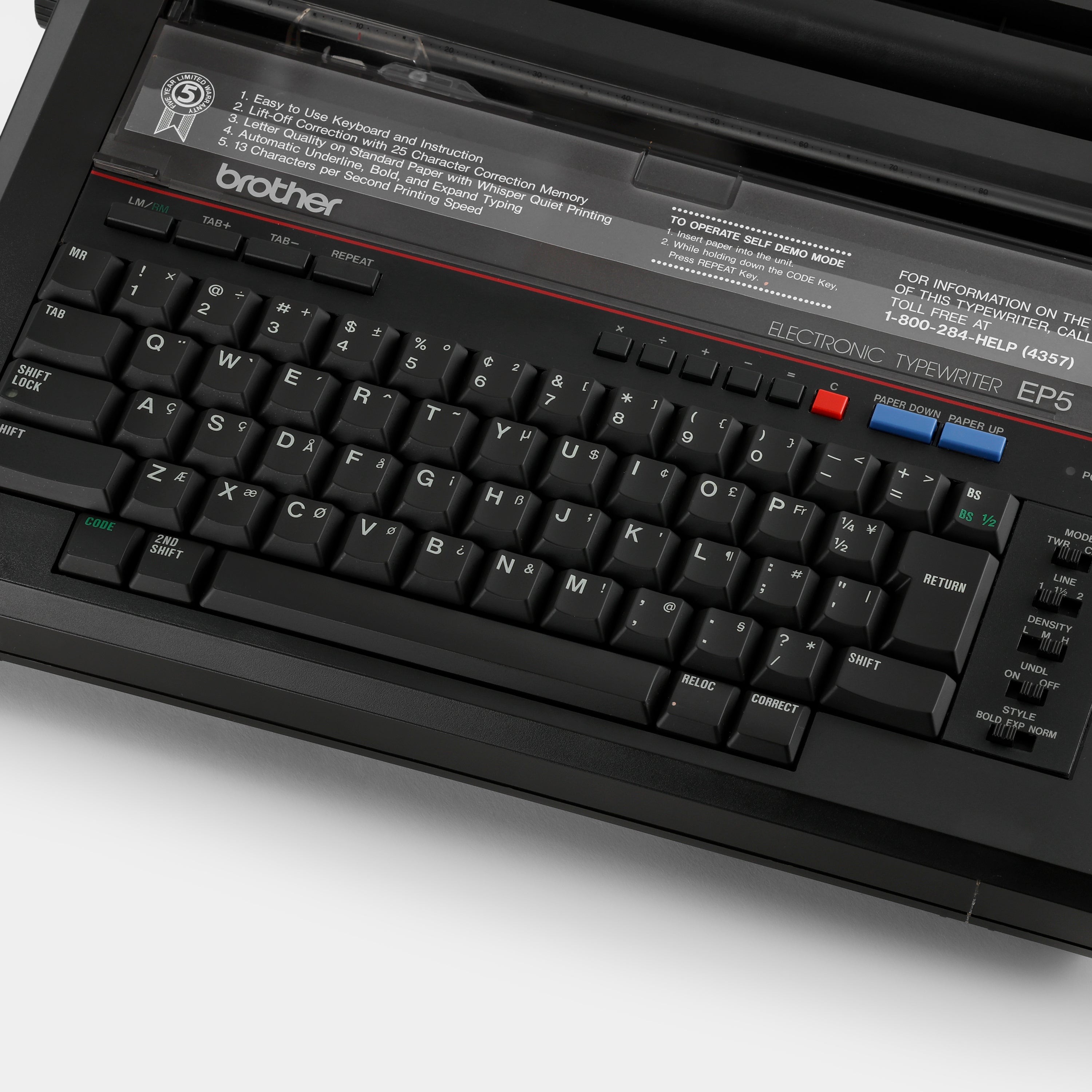 Brother EP-5 Portable Electronic Typewriter and Case (B-Grade)