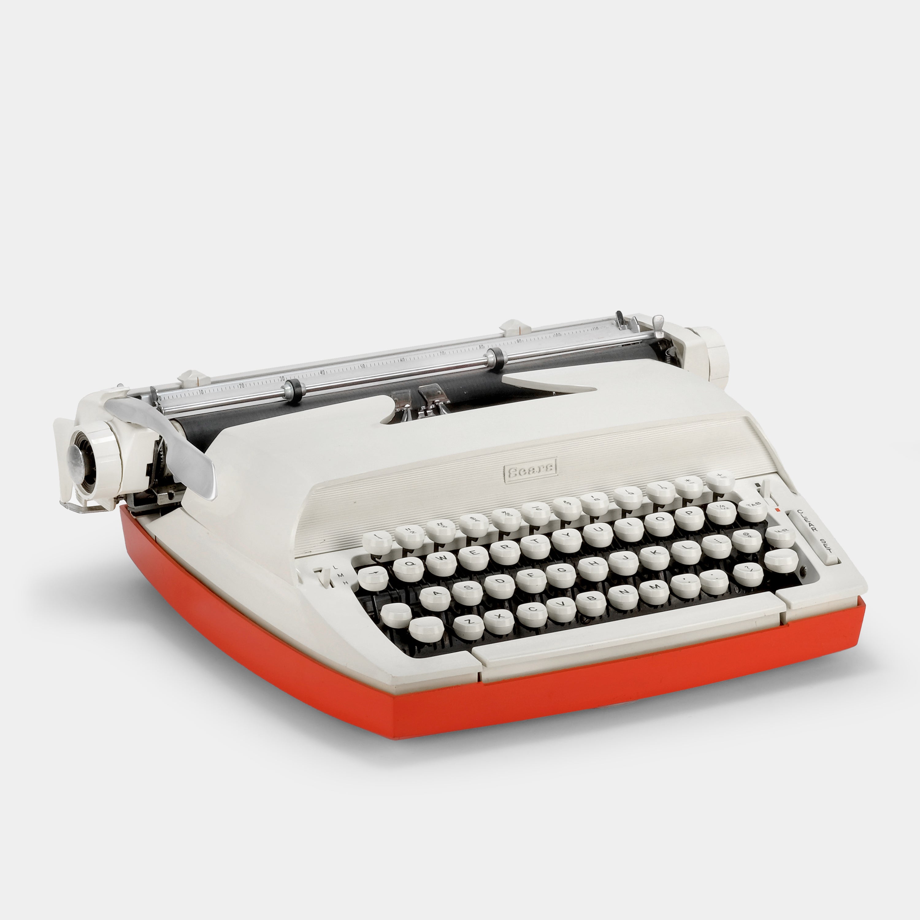 Sears Constellation II Ivory and Red Manual Typewriter and Case