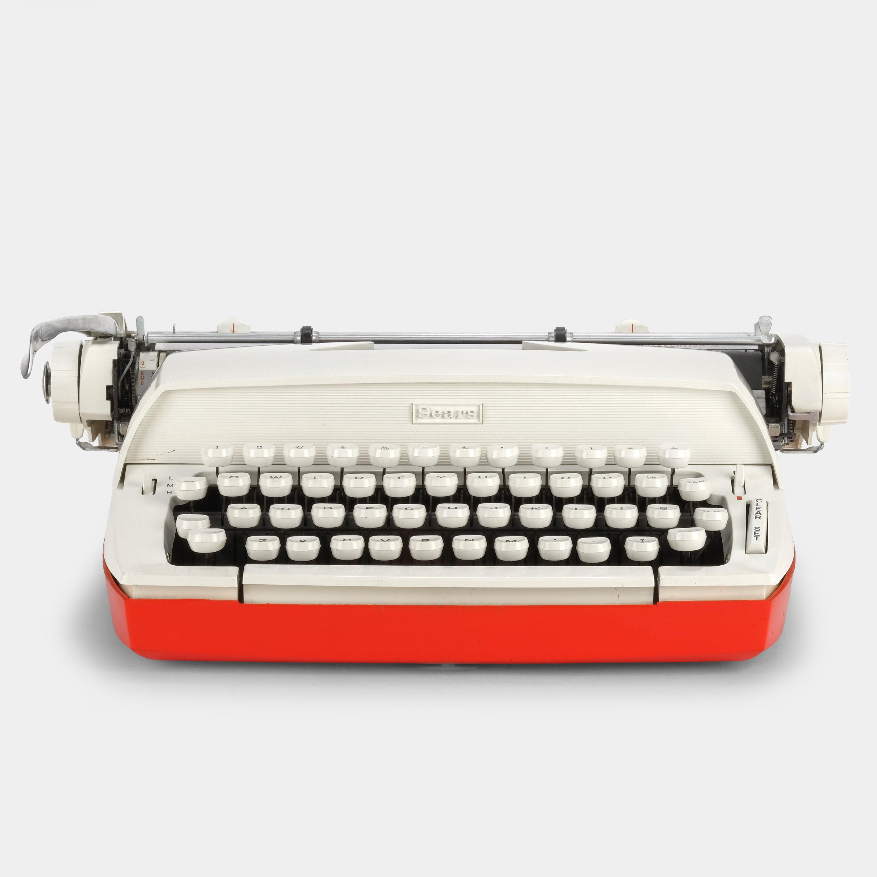 Sears Constellation II Ivory and Red Manual Typewriter and Case