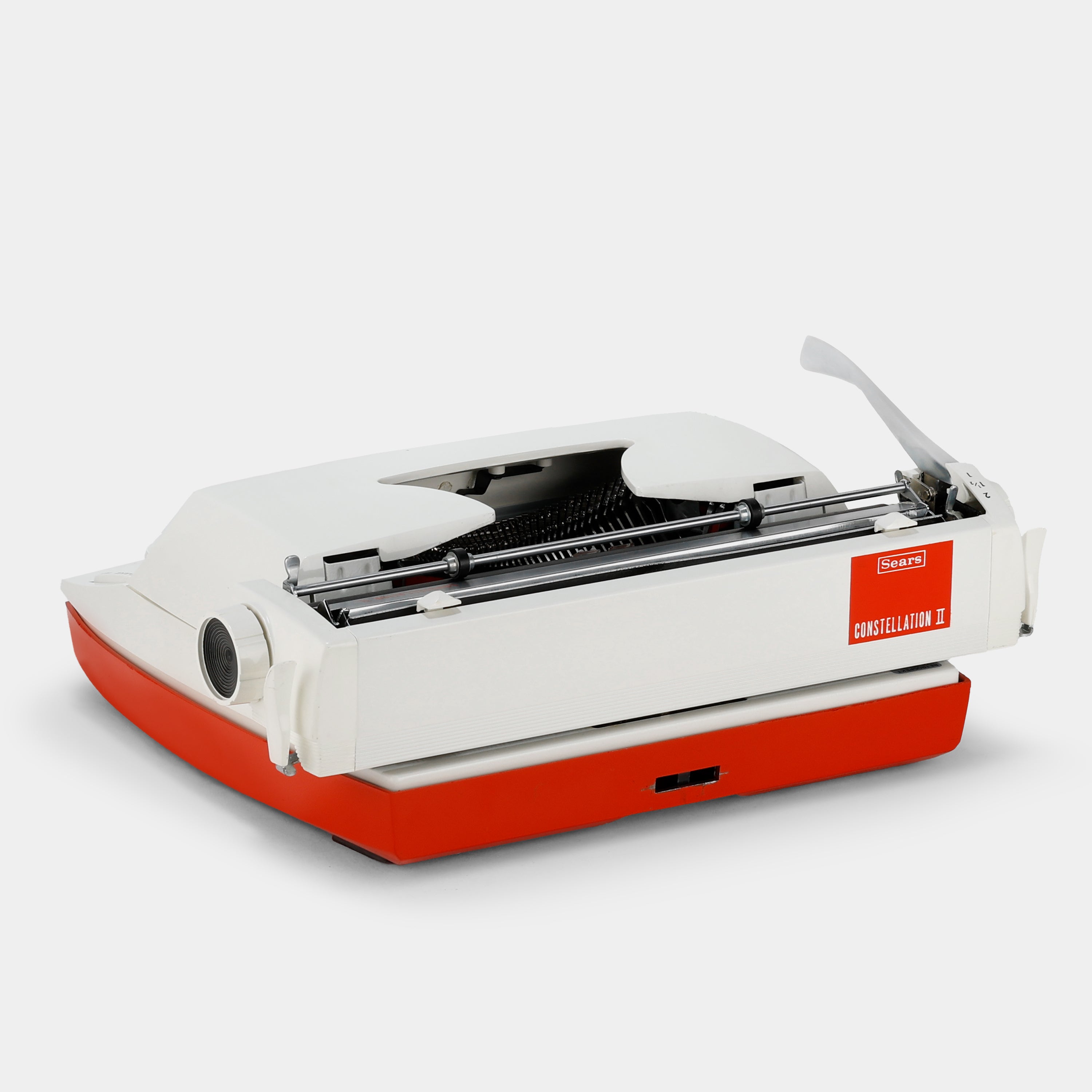 Sears Constellation II Ivory and Red Manual Typewriter and Case