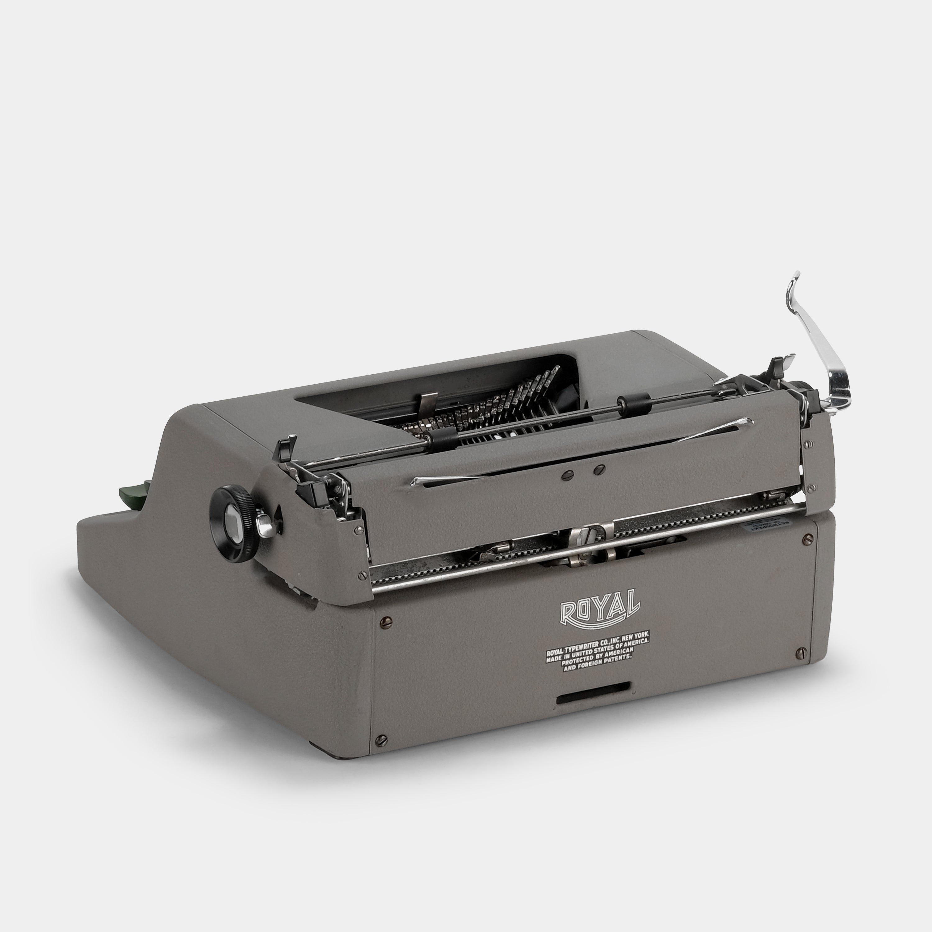 Royal Quiet De Luxe Grey and Green Manual Typewriter and Case