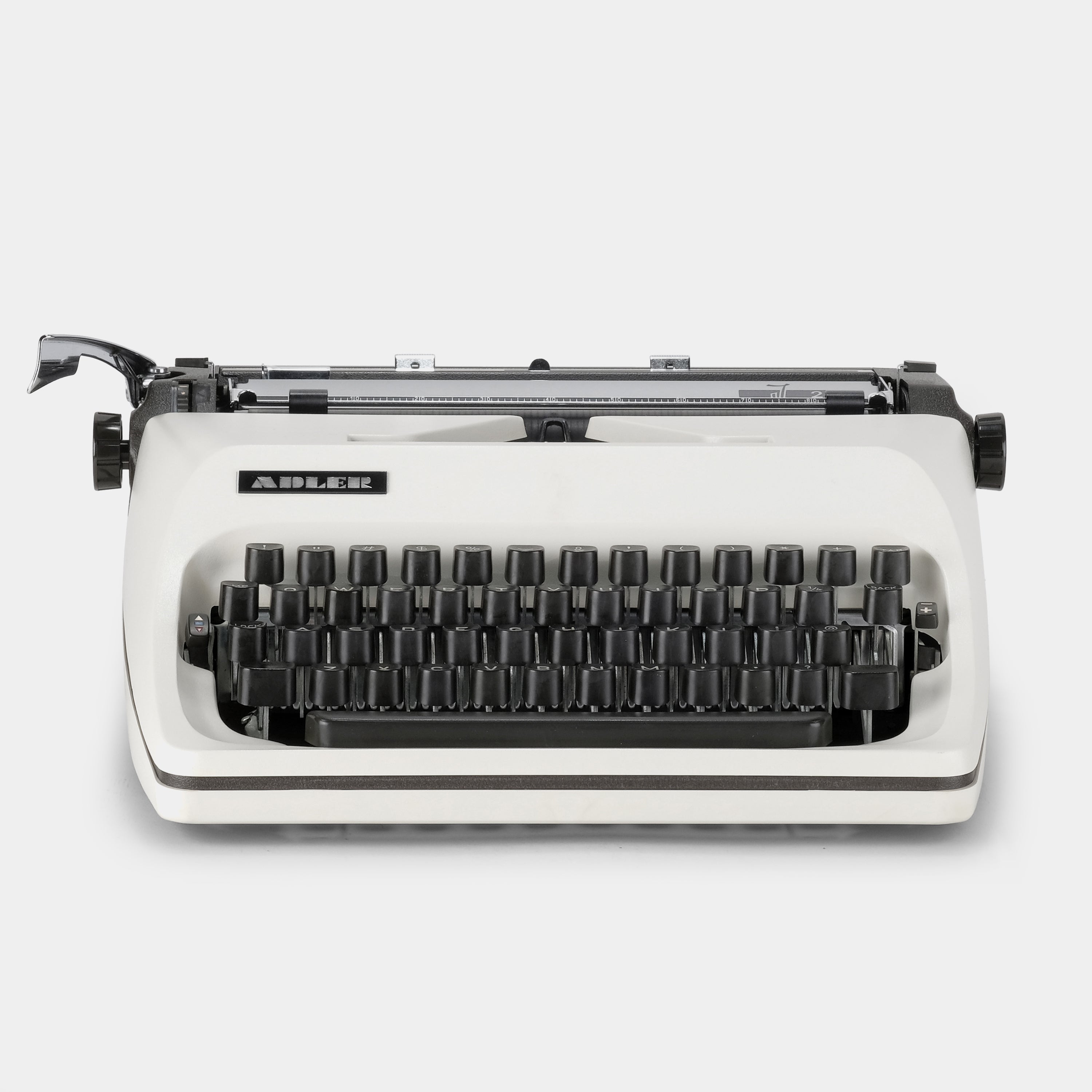 Adler J2 White Manual Typewriter and Case