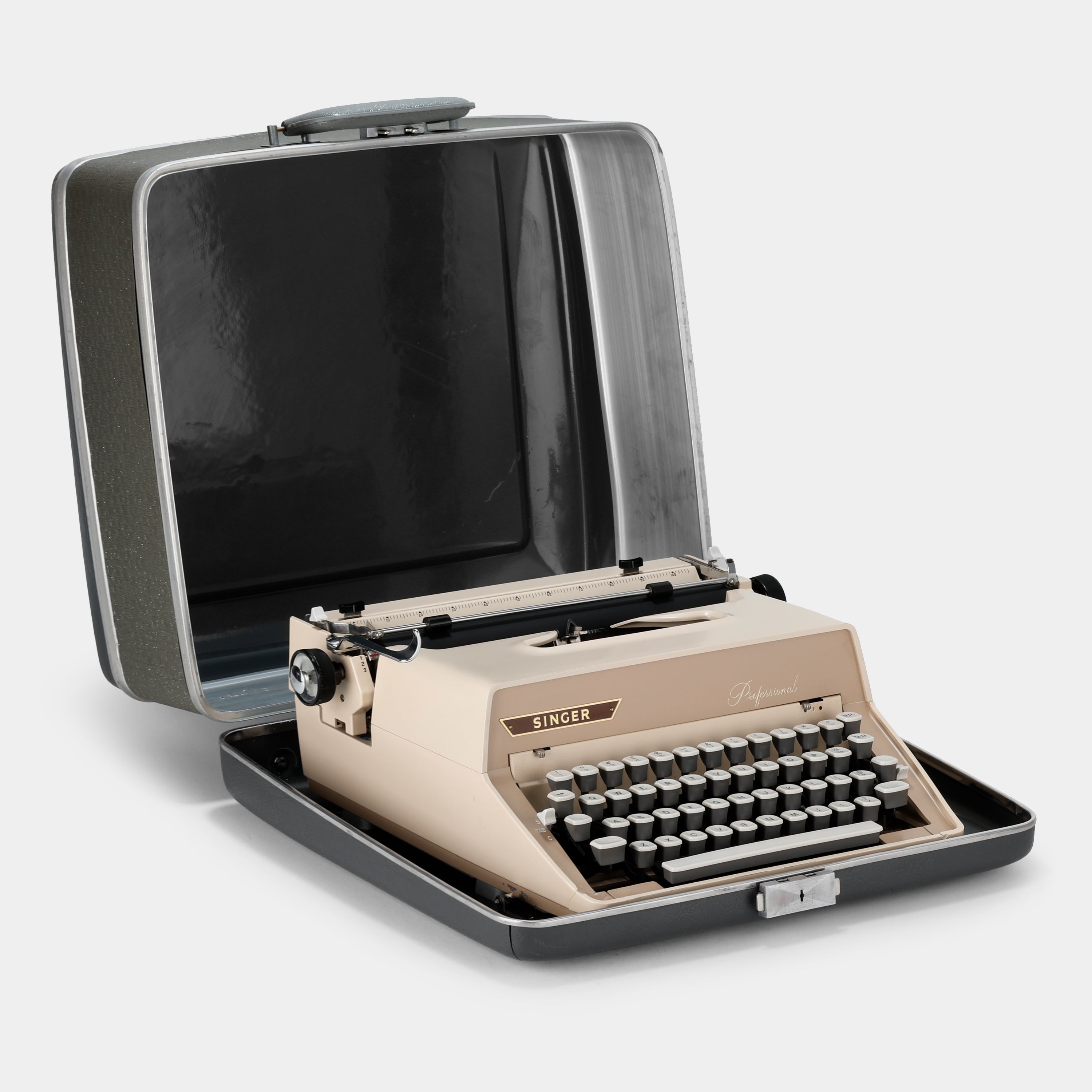 Singer Professional Beige Manual Typewriter and Case