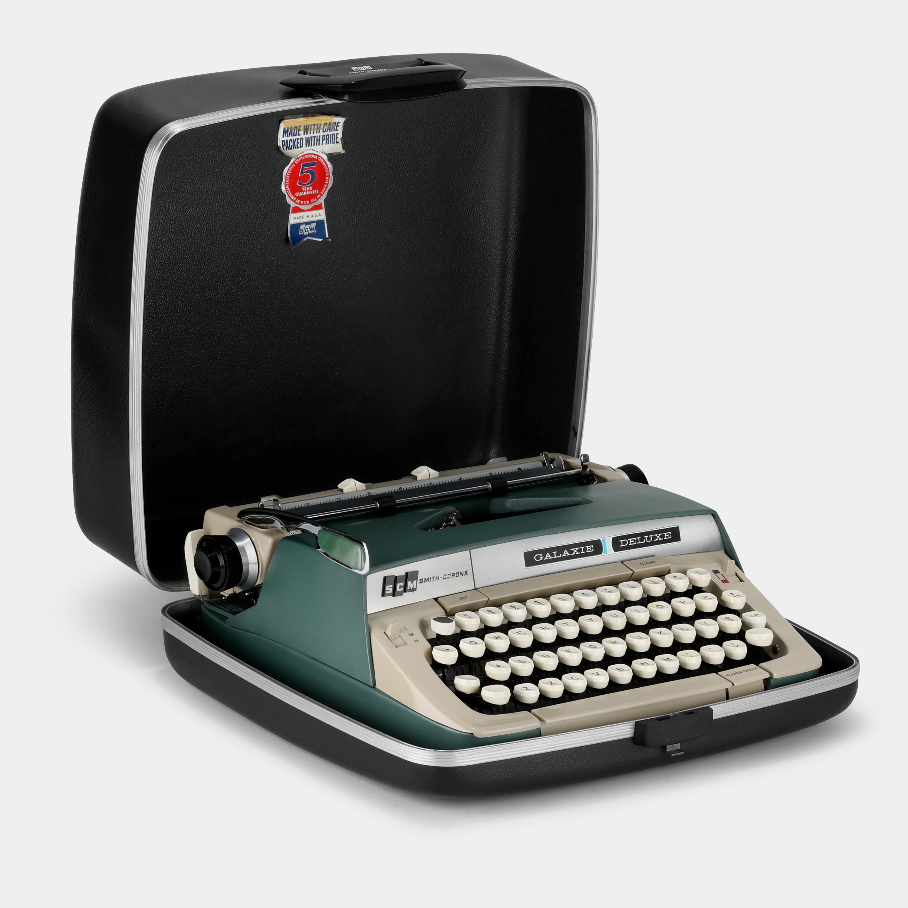 Smith-Corona Galaxie Deluxe Olive Manual Typewriter and Case