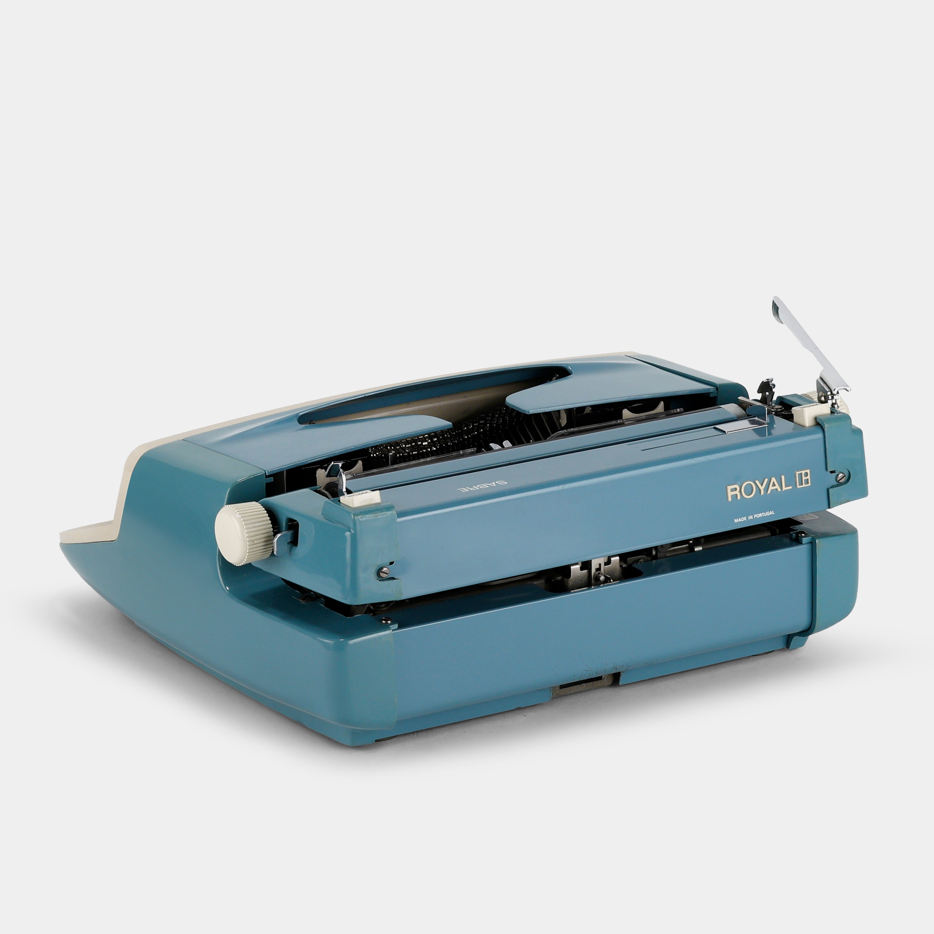 Royal Sabre Blue Manual Typewriter and Case