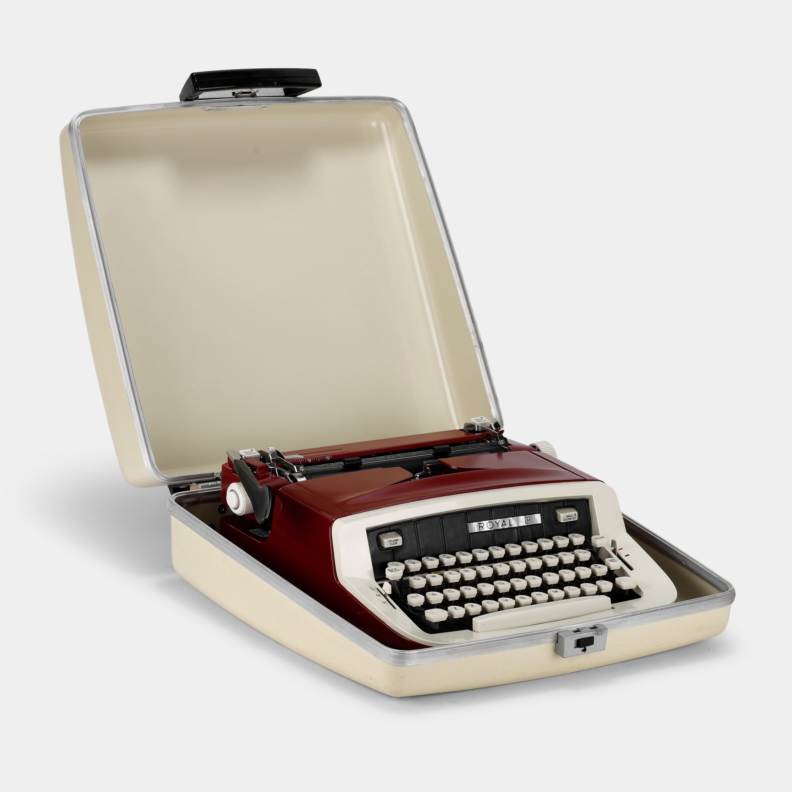 Royal Custom III Red Manual Typewriter and Case